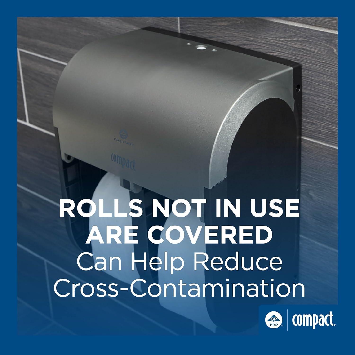 image:imageGeorgiaPacific Compact 4Roll Quad Coreless HighCapacity Toilet Paper Dispenser by GP PRO Faux Stainless 56746A 11750 W x 6900 D x 13250 HStainless Finish
