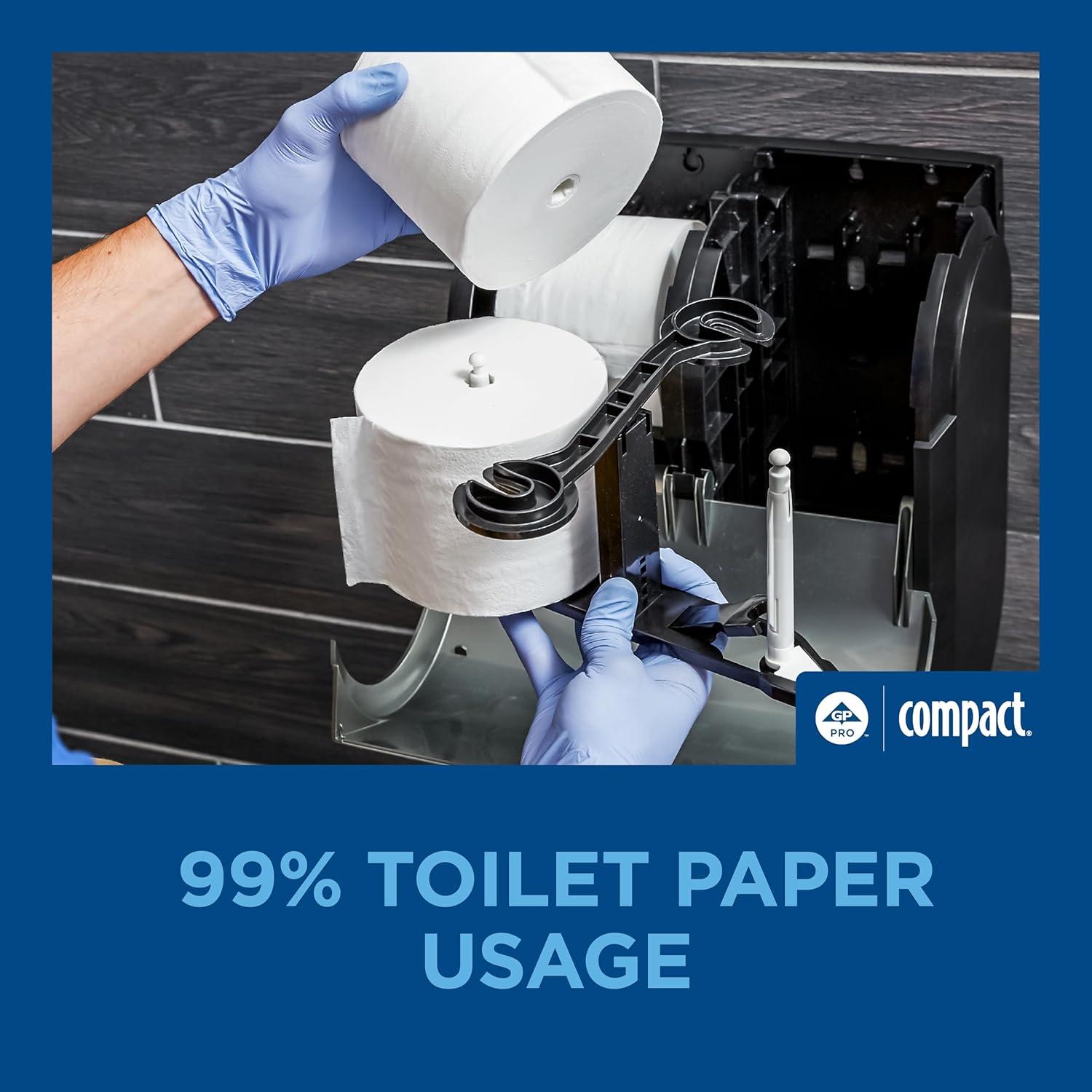 image:imageGeorgiaPacific Compact 4Roll Quad Coreless HighCapacity Toilet Paper Dispenser by GP PRO Faux Stainless 56746A 11750 W x 6900 D x 13250 HStainless Finish