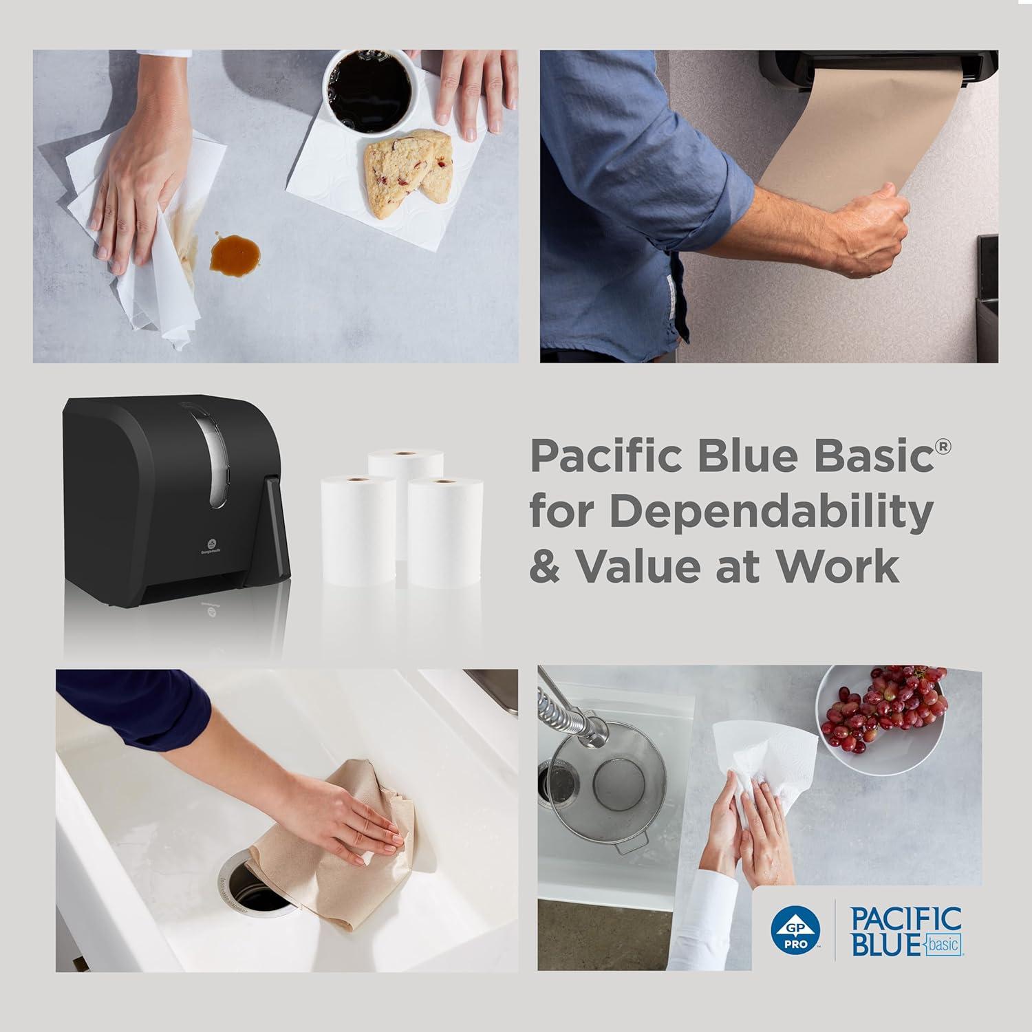 image:imageGeorgiaPacific Pacific Blue Basic Recycled Hardwound Paper Towel Rolls by GP PRO GeorgiaPacific Brown 26301 800 Feet Per Roll 6 Rolls Per Case12 Rolls