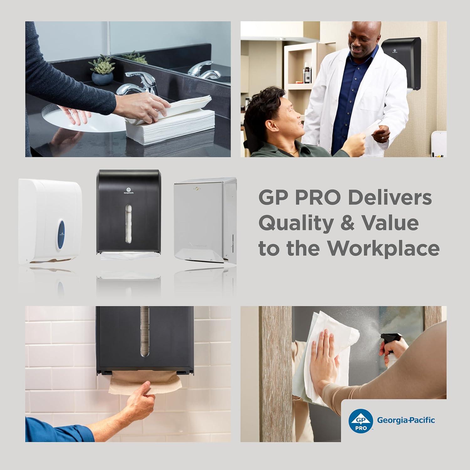 image:imageGeorgiaPacific Push Paddle Roll Paper Towel Dispenser by GP PRO 54338A BlackFolded Paper Towel Dispenser
