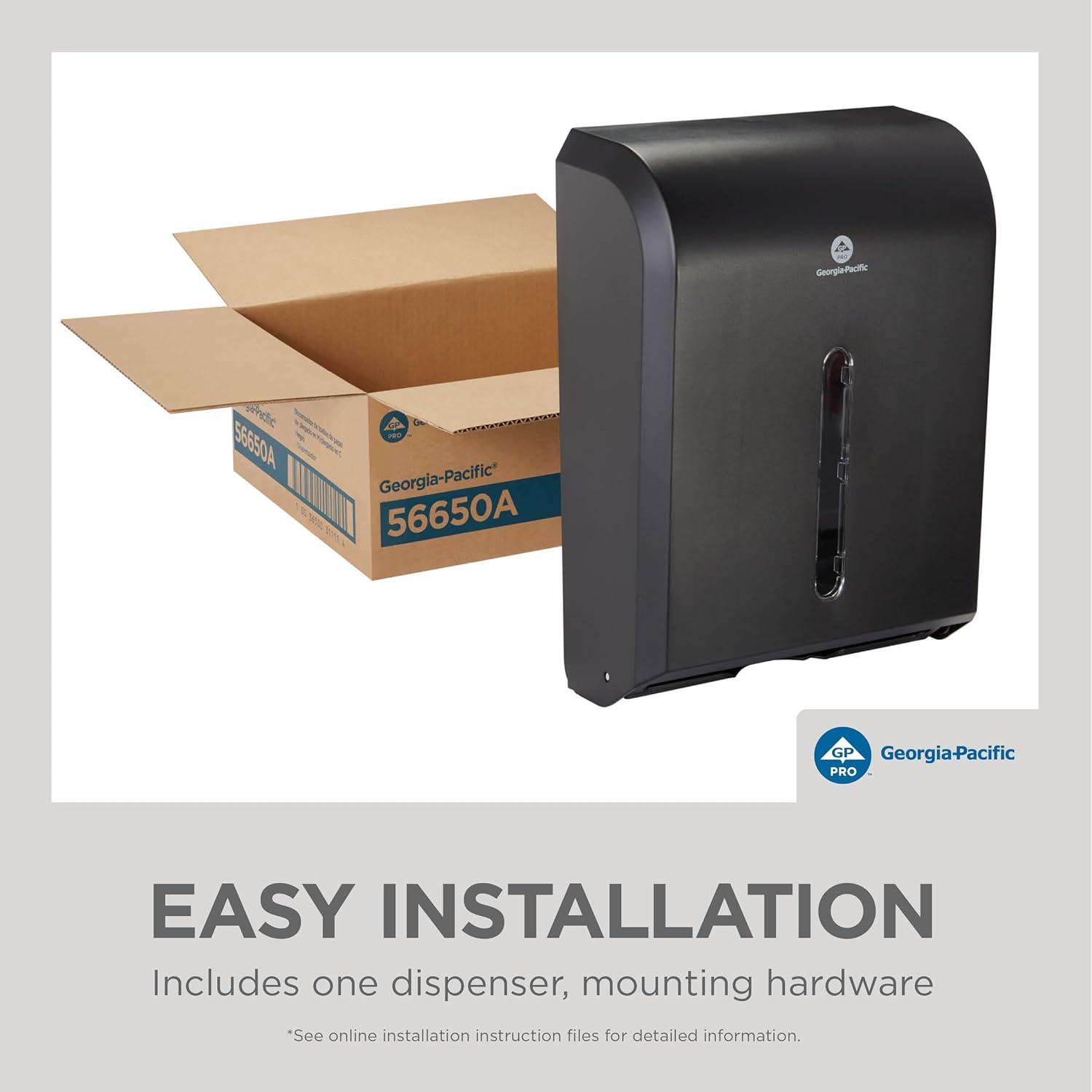 image:imageGeorgiaPacific Push Paddle Roll Paper Towel Dispenser by GP PRO 54338A BlackFolded Paper Towel Dispenser