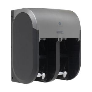 Georgia-Pacific Compact 4-Roll Quad Coreless High-Capacity Toilet Paper Dispenser by GP PRO, Faux Stainless, 56746A. 11.750″ W x 6.900″ D x 13.250″ H(Stainless Finish)