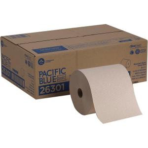 Georgia-Pacific Pacific Blue Basic Recycled Hardwound Paper Towel Rolls by GP PRO (Georgia-Pacific); Brown; 26301; 800 Feet Per Roll; 6 Rolls Per Case(6 Rolls)