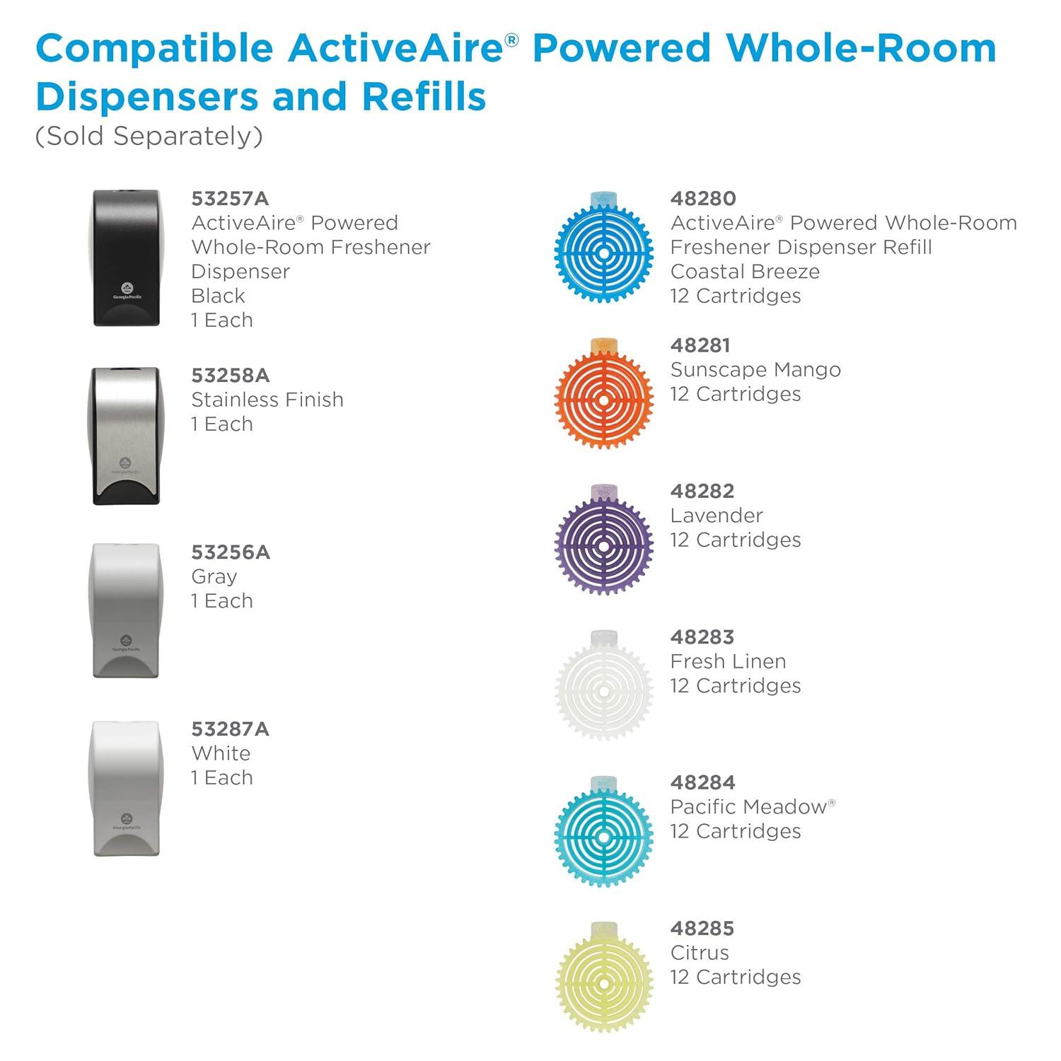 image:imageActiveAire Powered WholeRoom Freshener Dispenser Refill by GP PRO GeorgiaPacific Lavender 48282 12 Cartridges Per CaseSunscape 12 Cartridges