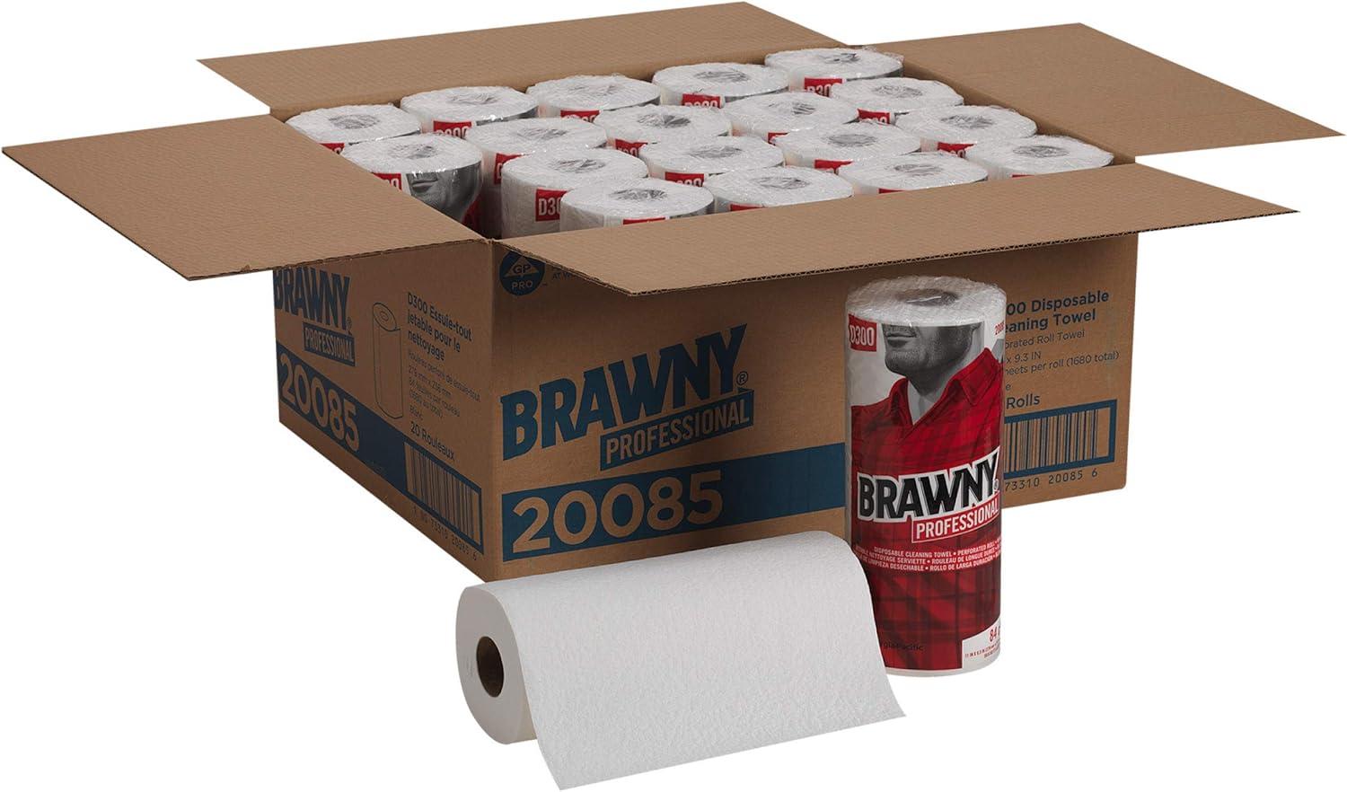 image:imageBrawny Professional Perforated Paper Towel Rolls Disposable Cleaning Towel 20085 20 Rolls per Case 84 Sheets per RollWhite