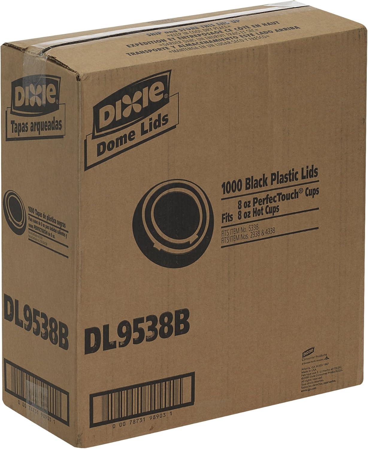 image:imageDixie 8 oz Dome Hot Coffee Cup Lids by GP PRO GeorgiaPacific Black DL9538B 1000 Count 100 Lids Per Sleeve 10 Sleeves Per Case Smallblack