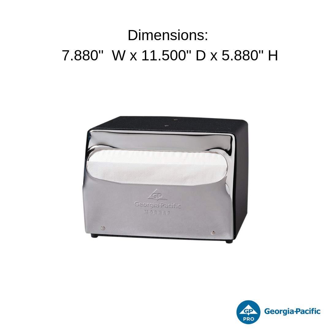 image:imageDixie Countertop FullFold Napkin Dispenser by GP PRO GeorgiaPacific Chrome 51602 75 W x 60 D x 5375 H Black and Chrome75W x 6D x 5375H