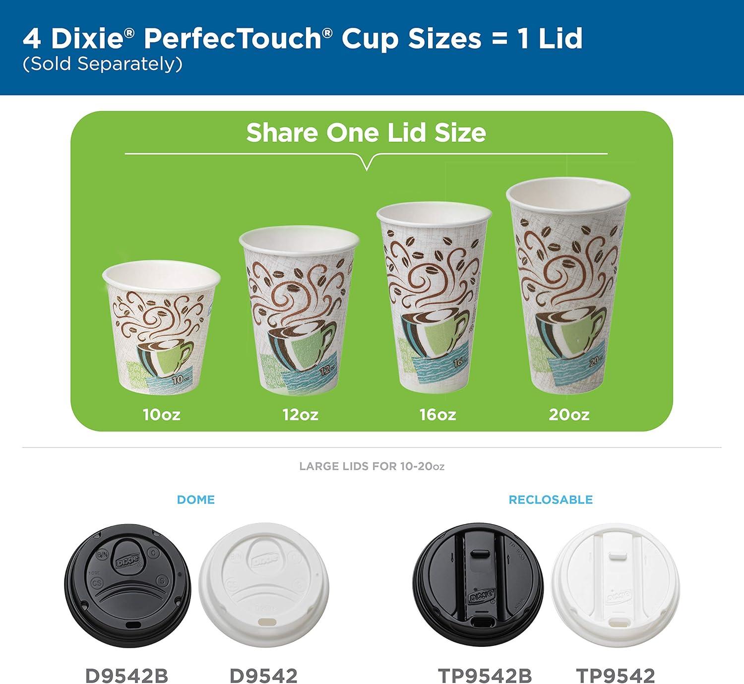 image:imageDixie PerfecTouch 10 oz Paper Coffee Cups and Lids By GP PRO Coffee Haze Design 300 Disposable Cups and Lids 50 Disposable Cups and Lids Per Pack 6 Packs Per Case 5310COMBO600Coffee Haze Design