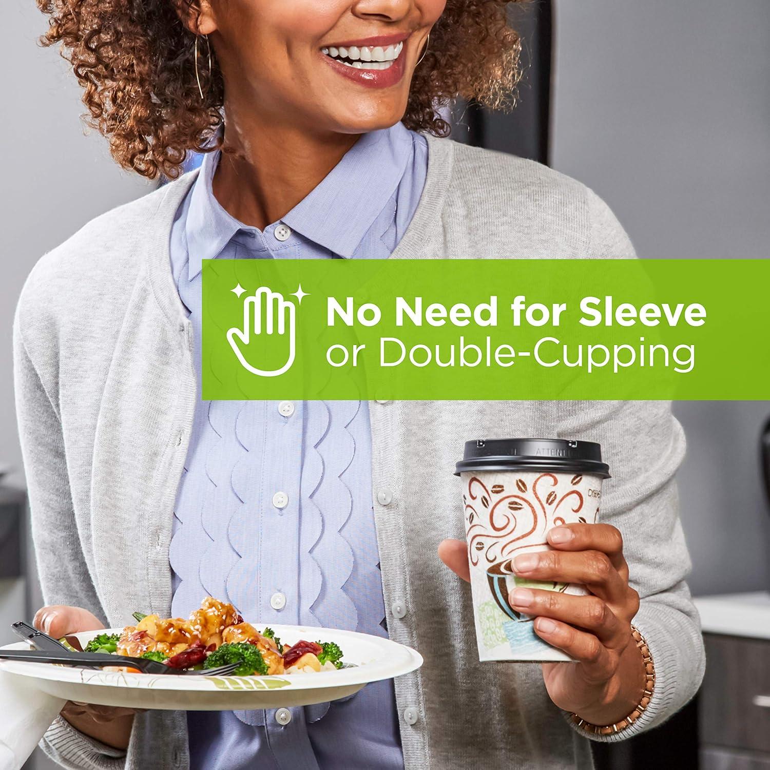image:imageDixie PerfecTouch 10 oz Paper Coffee Cups and Lids By GP PRO Coffee Haze Design 300 Disposable Cups and Lids 50 Disposable Cups and Lids Per Pack 6 Packs Per Case 5310COMBO600Coffee Haze Design