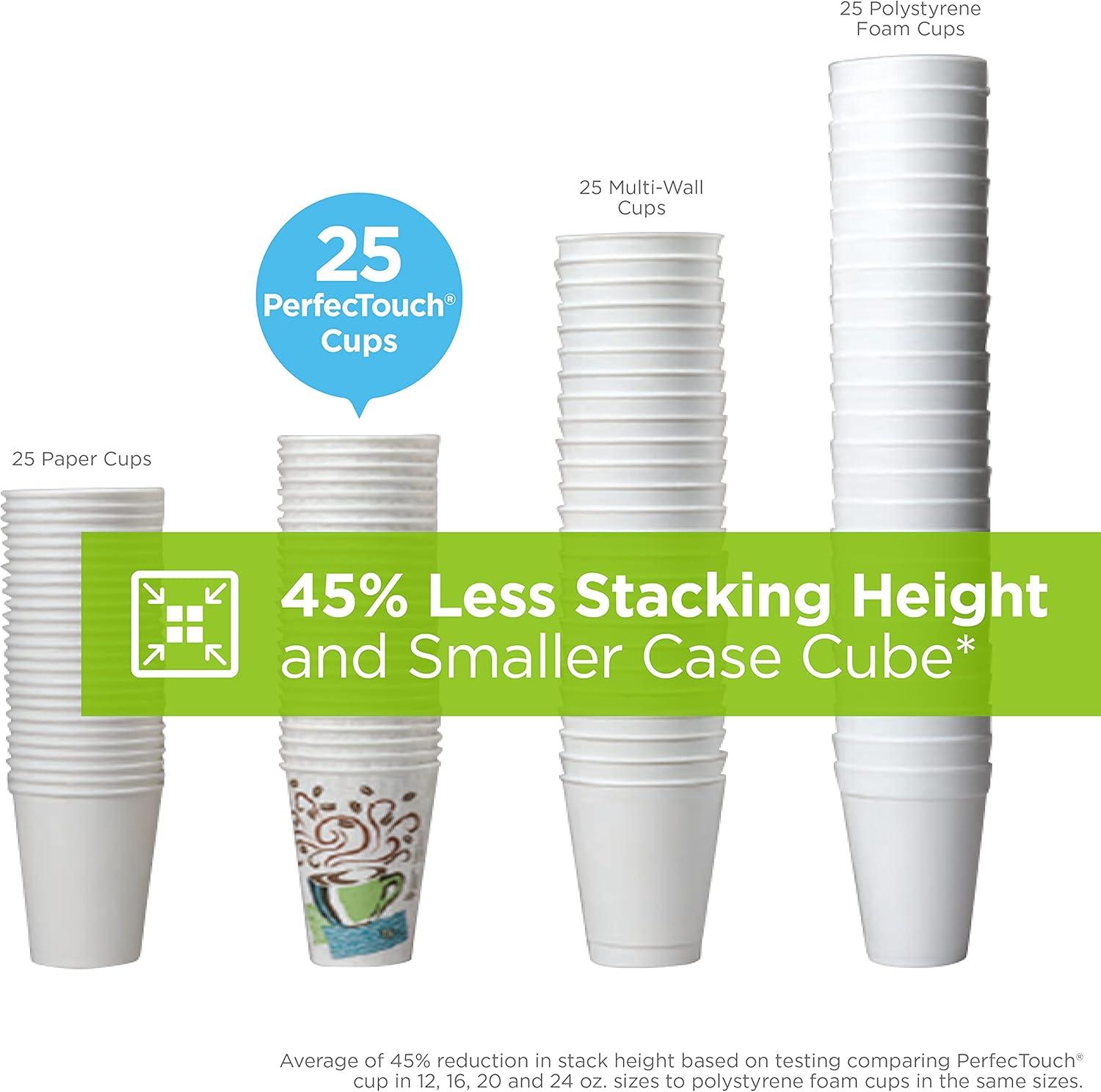 image:imageDixie PerfecTouch 8 oz Paper Coffee Cups By GP PRO Coffee Haze Design 1000 Count Individually Wrapped Disposable Cups 5338CDWRCoffee Haze Design
