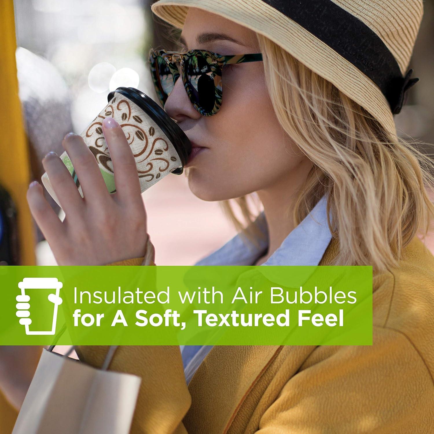 image:imageDixie PerfecTouch 8 oz Paper Coffee Cups By GP PRO Coffee Haze Design 1000 Count Individually Wrapped Disposable Cups 5338CDWRCoffee Haze Design