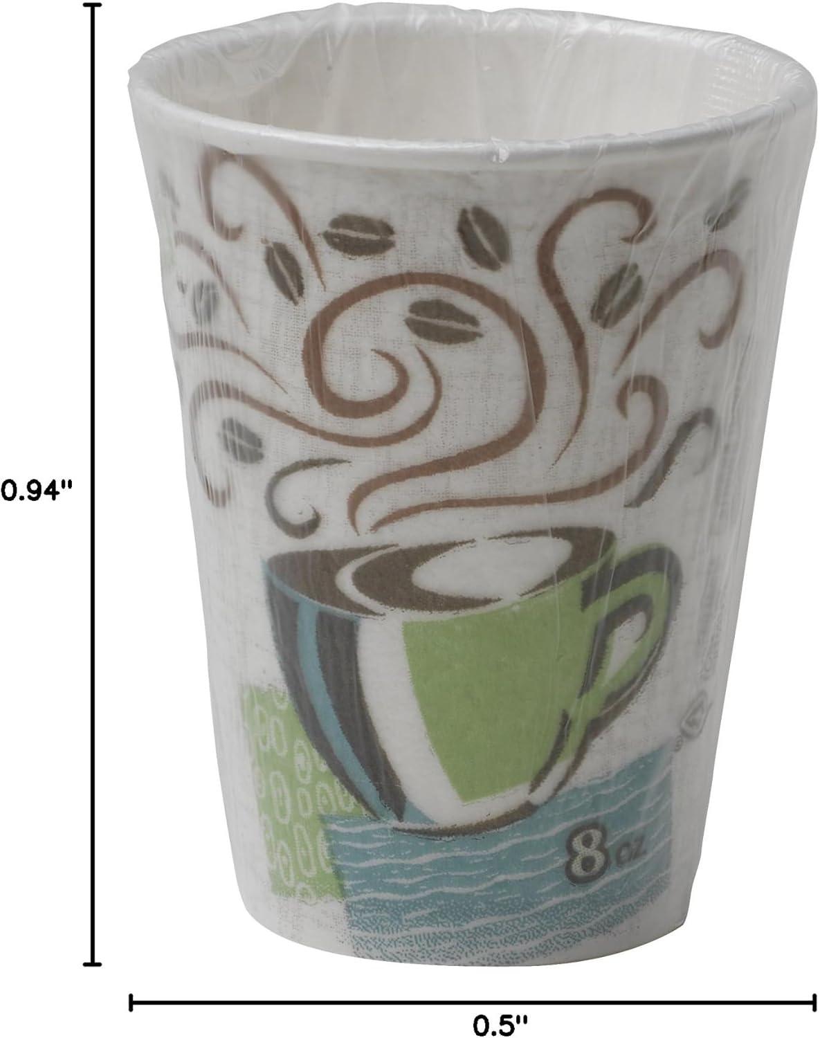 image:imageDixie PerfecTouch 8 oz Paper Coffee Cups By GP PRO Coffee Haze Design 1000 Count Individually Wrapped Disposable Cups 5338CDWRCoffee Haze Design