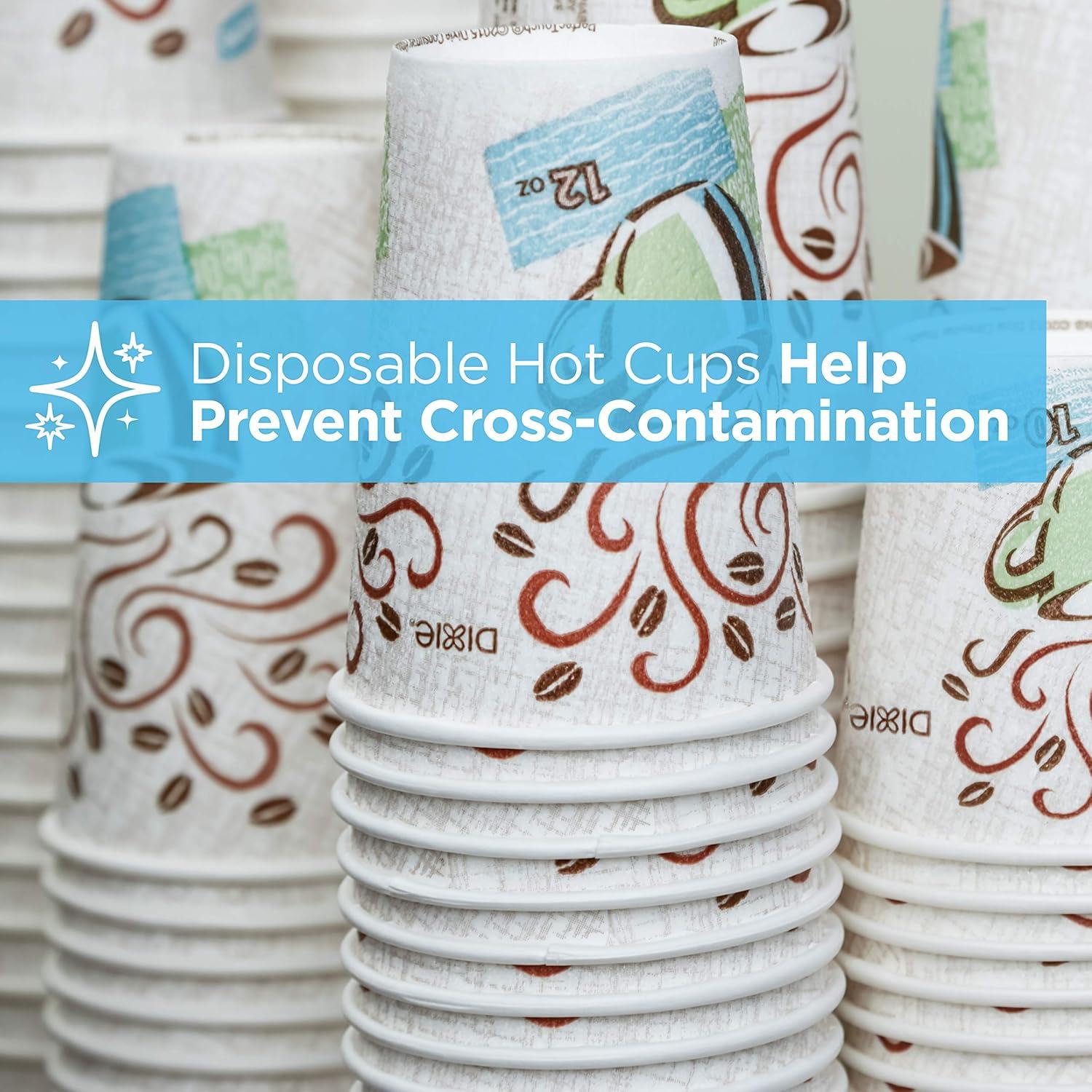 image:imageDixie PerfecTouch 8 oz Paper Coffee Cups By GP PRO Coffee Haze Design 1000 Count Individually Wrapped Disposable Cups 5338CDWRCoffee Haze Design
