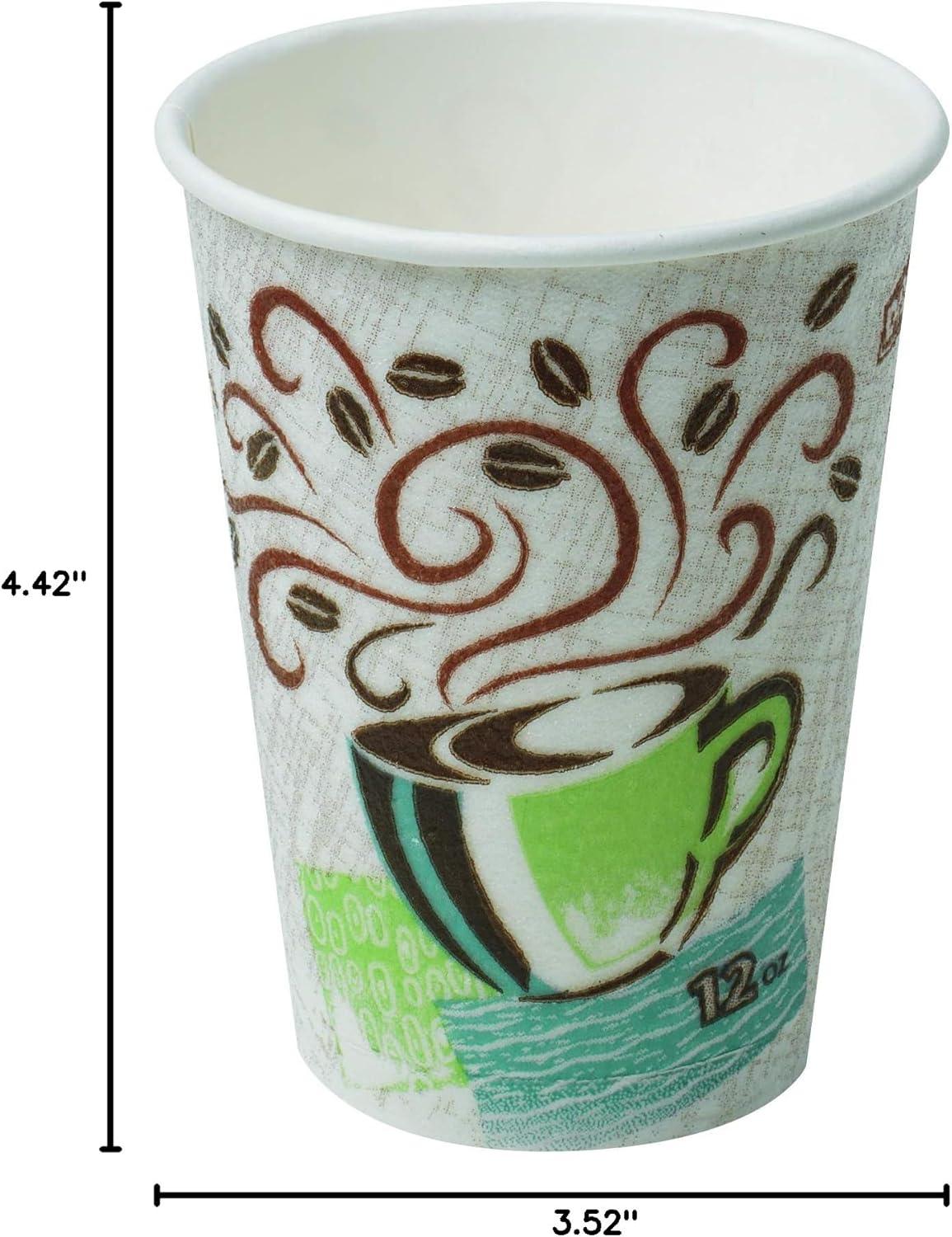 image:imageDixie PerfecTouch 8 oz Paper Coffee Cups By GP PRO Coffee Haze Design 1000 Count Individually Wrapped Disposable Cups 5338CDWRMulticolor