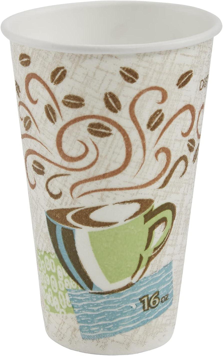 image:imageDixie PerfecTouch 8 oz Paper Coffee Cups By GP PRO Coffee Haze Design 1000 Count Individually Wrapped Disposable Cups 5338CDWRMulticolor