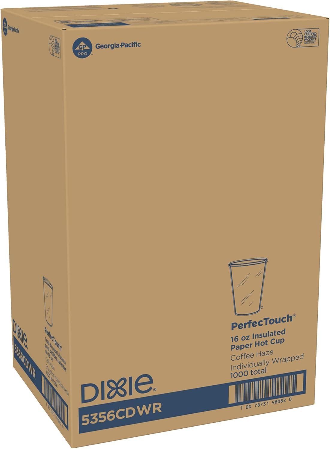 image:imageDixie PerfecTouch 8 oz Paper Coffee Cups By GP PRO Coffee Haze Design 1000 Count Individually Wrapped Disposable Cups 5338CDWRMulticolor