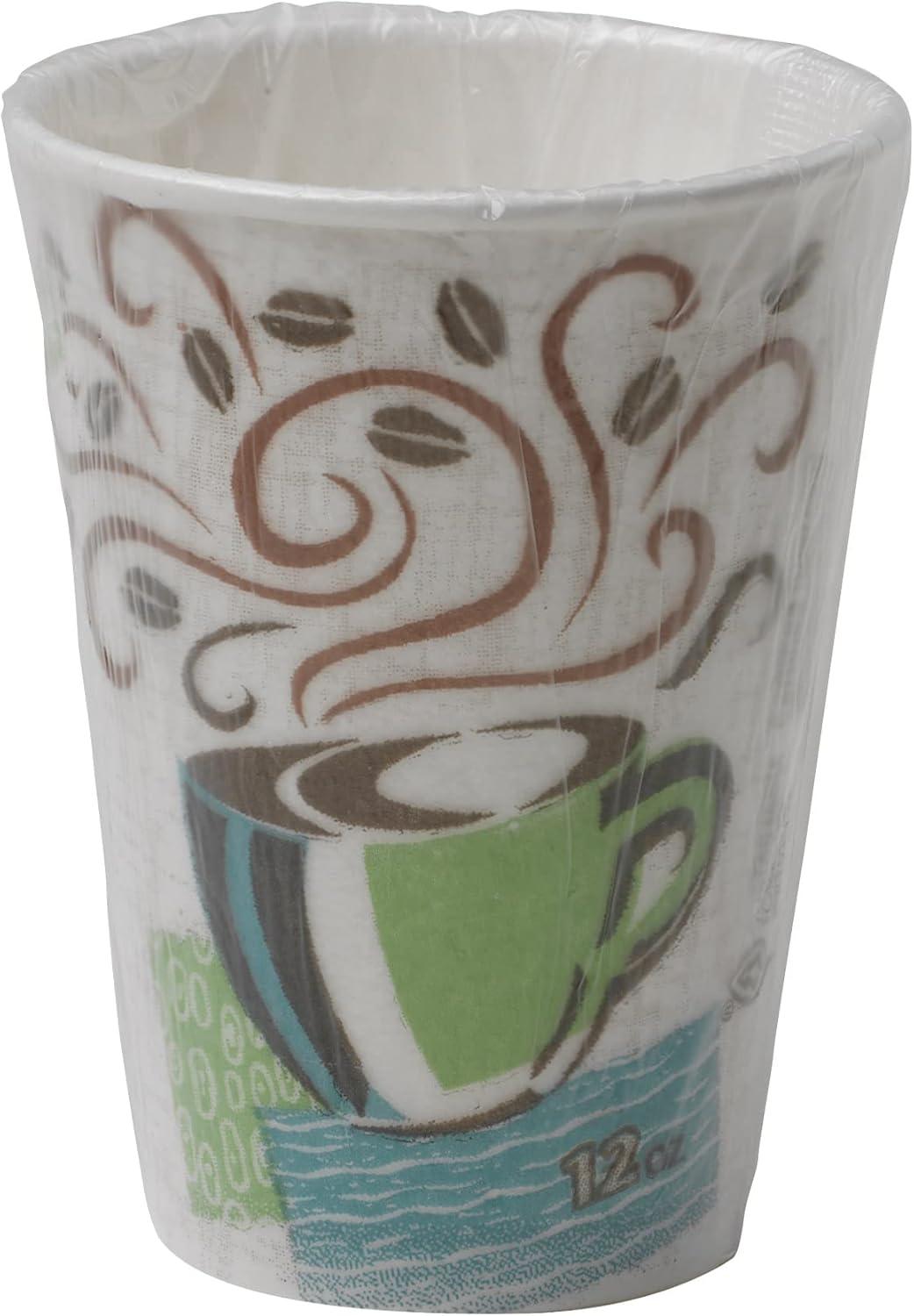 image:imageDixie PerfecTouch 8 oz Paper Coffee Cups By GP PRO Coffee Haze Design 1000 Count Individually Wrapped Disposable Cups 5338CDWRMulticolor