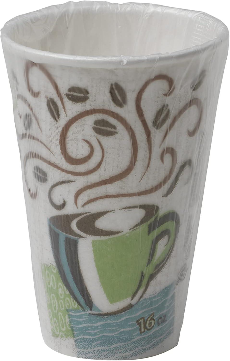 image:imageDixie PerfecTouch 8 oz Paper Coffee Cups By GP PRO Coffee Haze Design 1000 Count Individually Wrapped Disposable Cups 5338CDWRMulticolor
