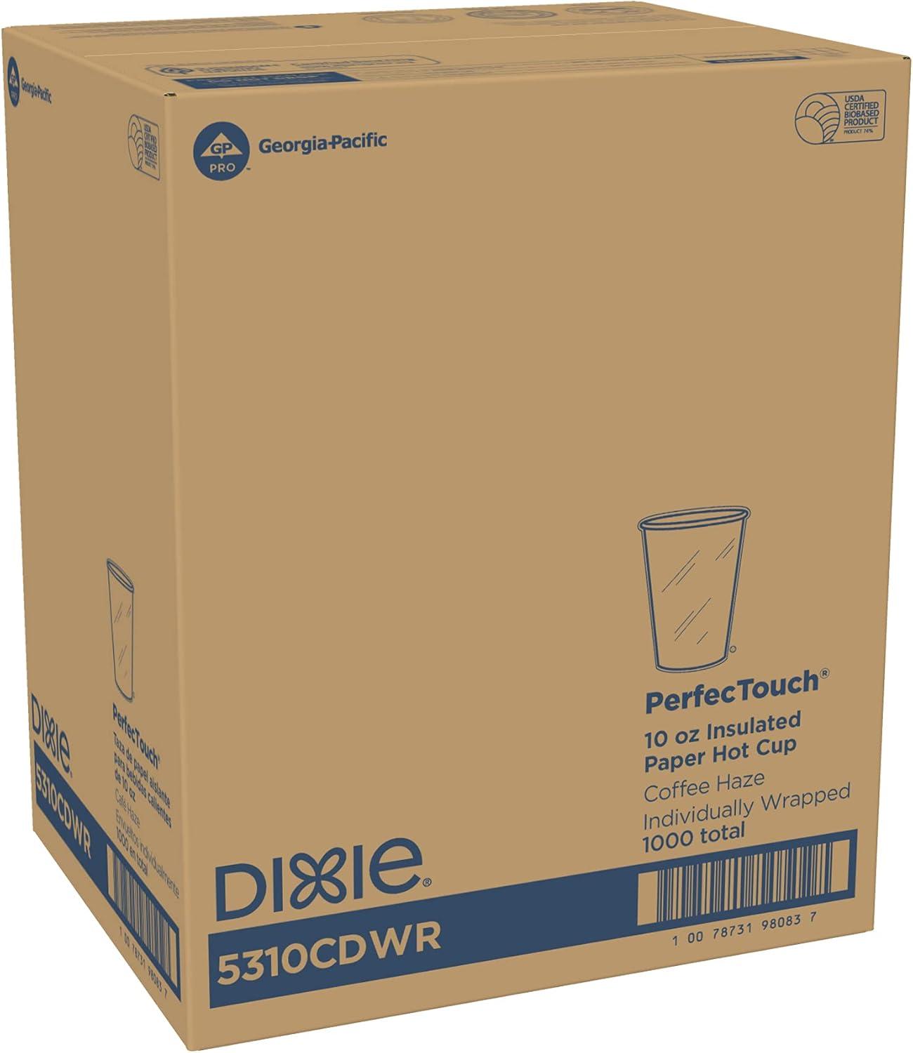 image:imageDixie PerfecTouch 8 oz Paper Coffee Cups By GP PRO Coffee Haze Design 1000 Count Individually Wrapped Disposable Cups 5338CDWRMulticolor