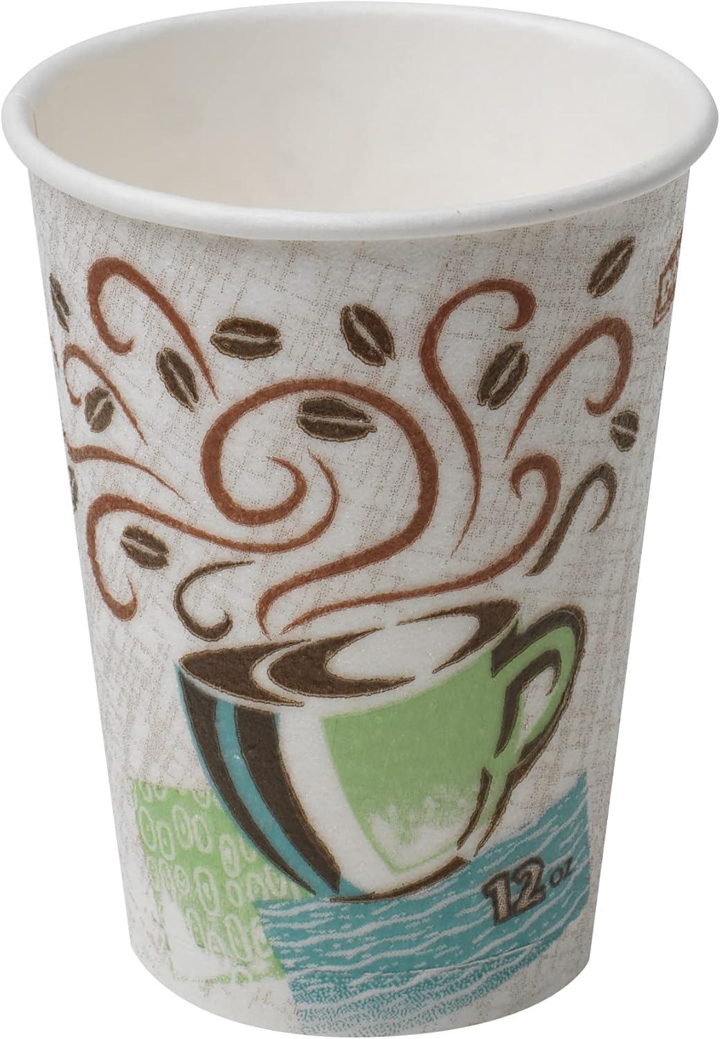 image:imageDixie PerfecTouch 8 oz Paper Coffee Cups By GP PRO Coffee Haze Design 1000 Count Individually Wrapped Disposable Cups 5338CDWRMulticolor