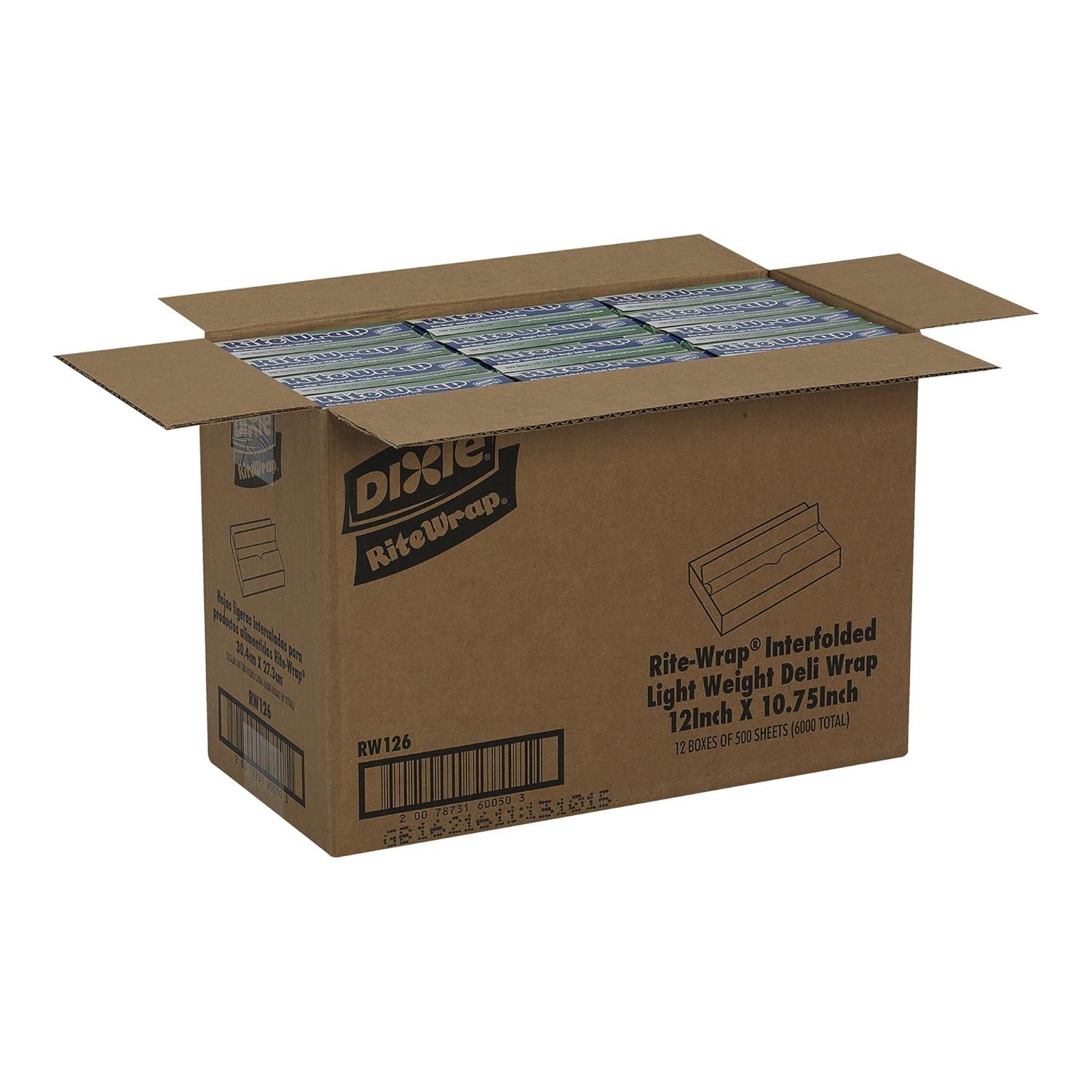 image:imageDixie RiteWrap LightWeight Interfolded Dry Wax Deli Paper by GP PRO GeorgiaPacific White RW106 10 W x 1075 L Case of 12 Boxes 500 Sheets Per Box12 W x 1075 L