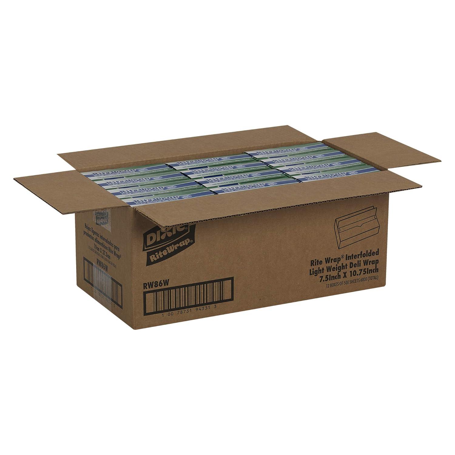 image:imageDixie RiteWrap LightWeight Interfolded Dry Wax Deli Paper by GP PRO GeorgiaPacific White RW106 10 W x 1075 L Case of 12 Boxes 500 Sheets Per Box75 W x 1075 L