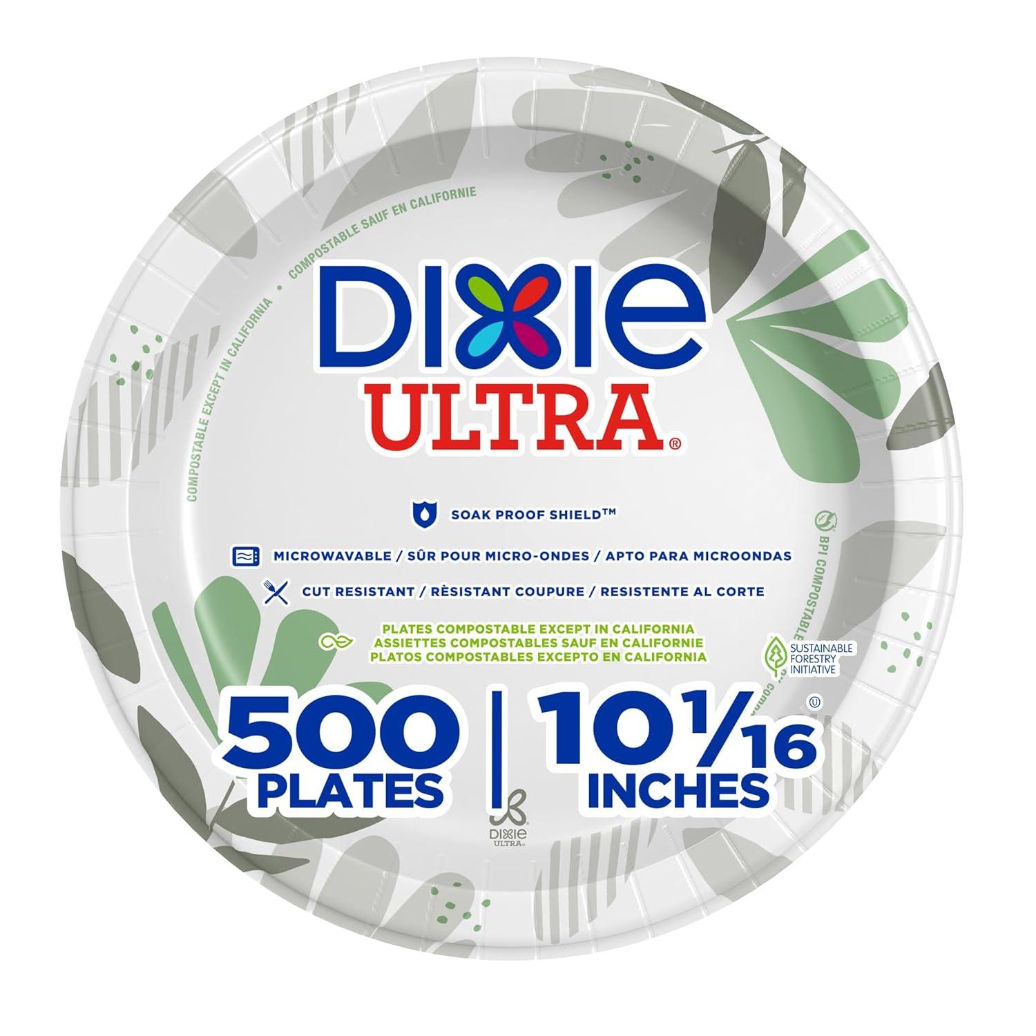 image:imageDixie Ultra 10 Inch HeavyWeight Paper Plates By GP PRO Pathways Botanical Design 500 Count 125 Disposable Plates Per Pack 4 Packs Per Case SXP10PATHPathways Design