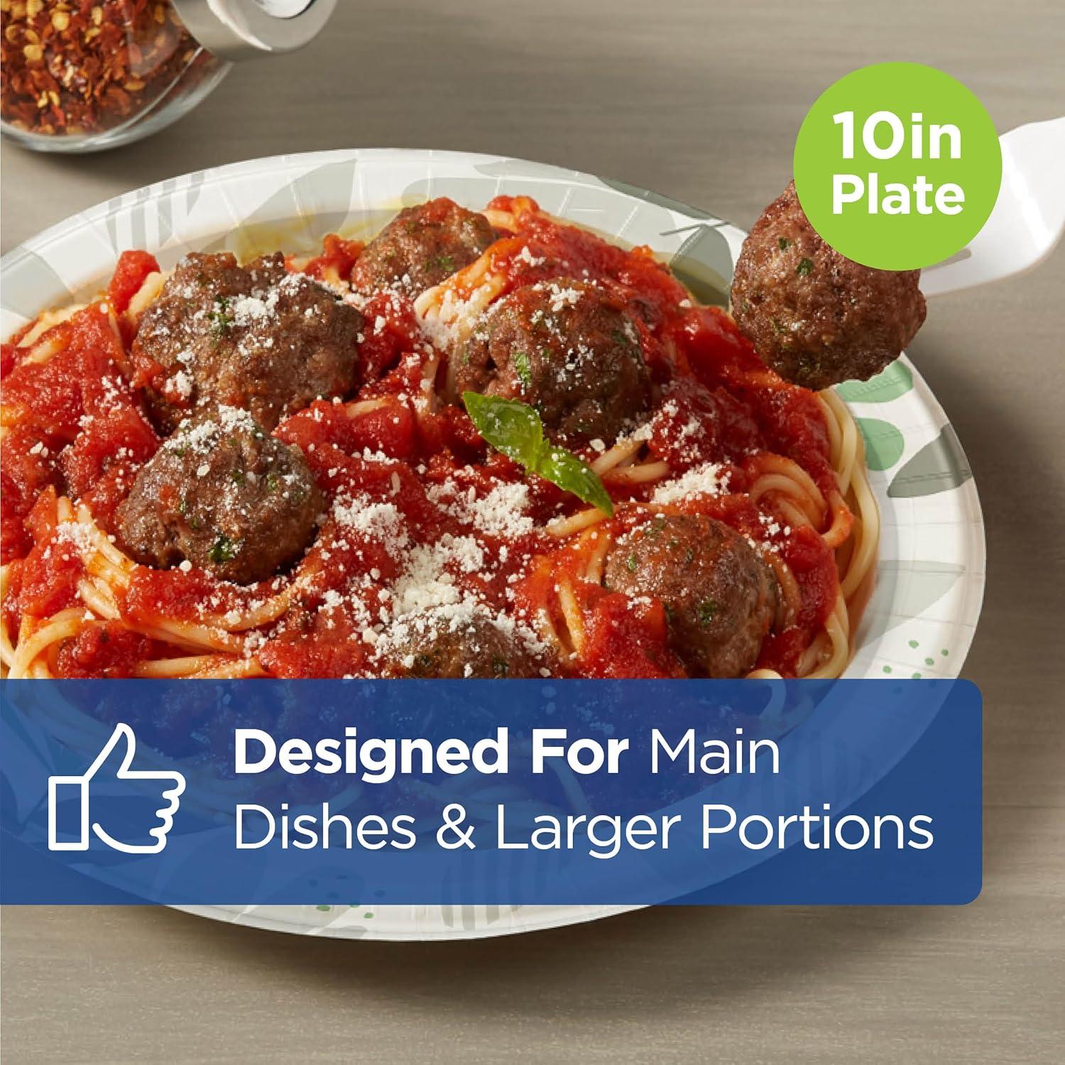 image:imageDixie Ultra 10 Inch HeavyWeight Paper Plates By GP PRO Pathways Botanical Design 500 Count 125 Disposable Plates Per Pack 4 Packs Per Case SXP10PATHPathways Design