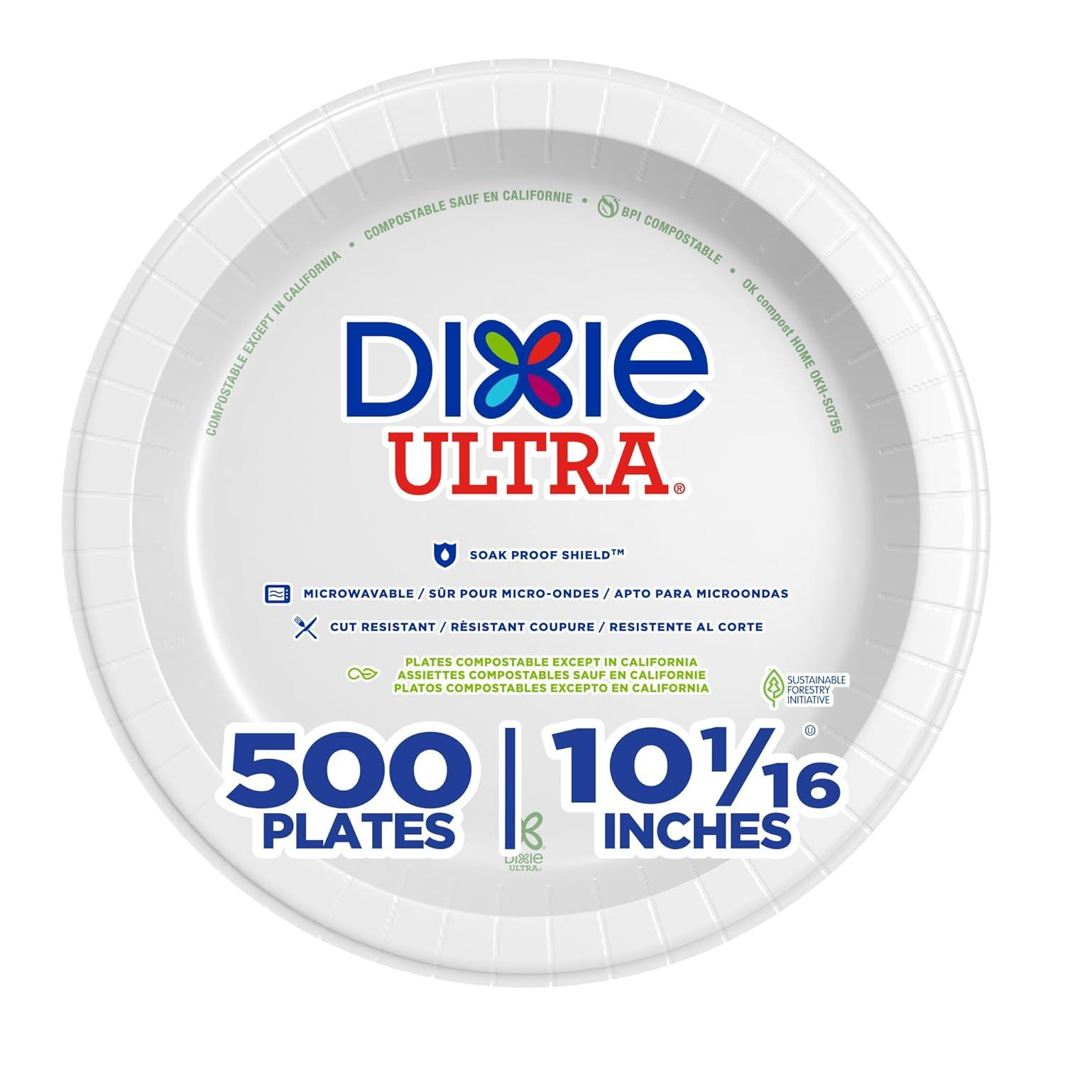 image:imageDixie Ultra 10 Inch HeavyWeight Paper Plates By GP PRO Pathways Botanical Design 500 Count 125 Disposable Plates Per Pack 4 Packs Per Case SXP10PATHWhite