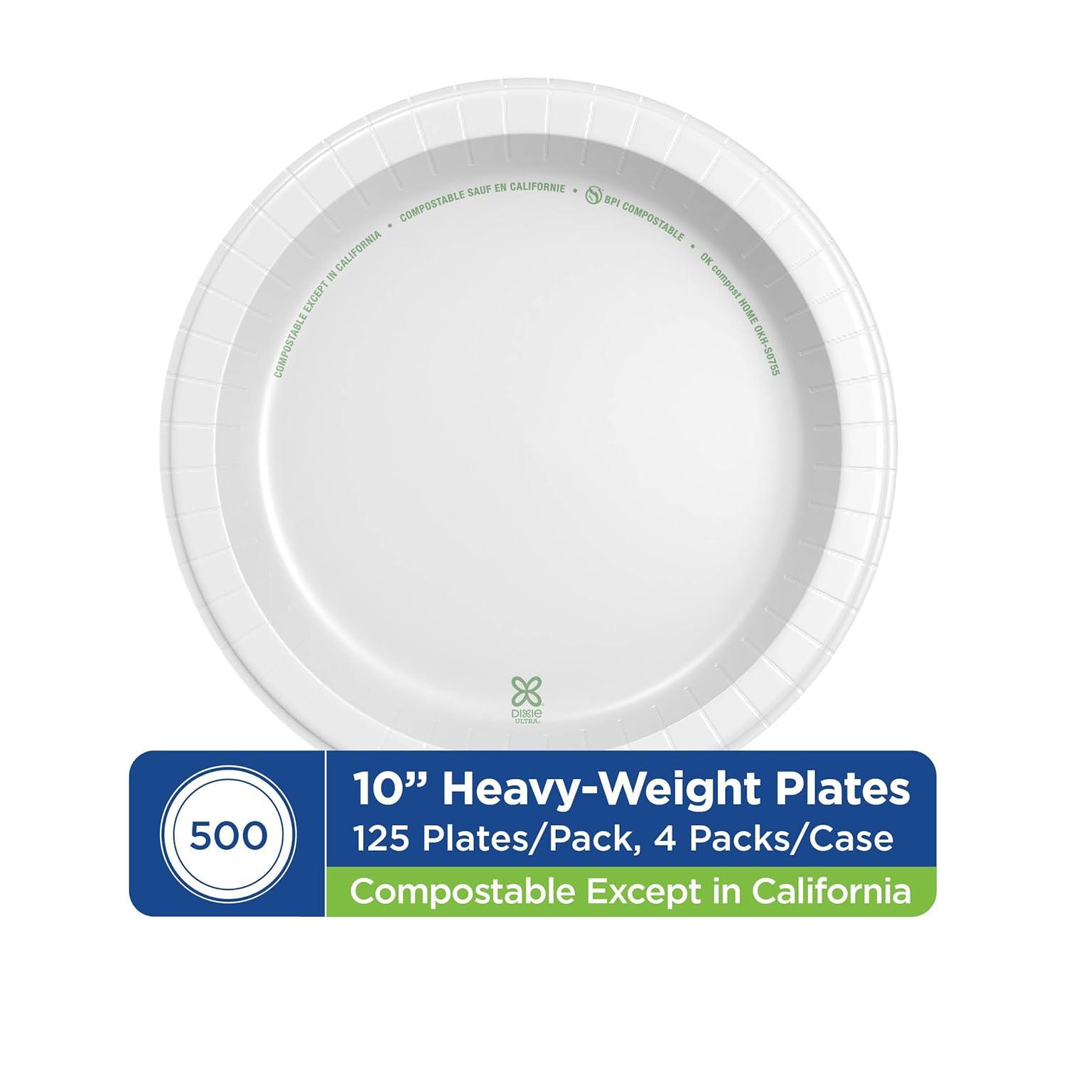 image:imageDixie Ultra 10 Inch HeavyWeight Paper Plates By GP PRO Pathways Botanical Design 500 Count 125 Disposable Plates Per Pack 4 Packs Per Case SXP10PATHWhite