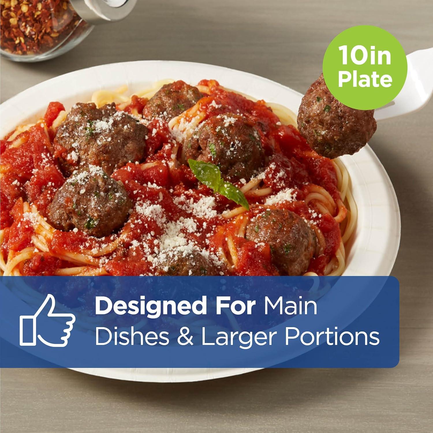 image:imageDixie Ultra 10 Inch HeavyWeight Paper Plates By GP PRO Pathways Botanical Design 500 Count 125 Disposable Plates Per Pack 4 Packs Per Case SXP10PATHWhite