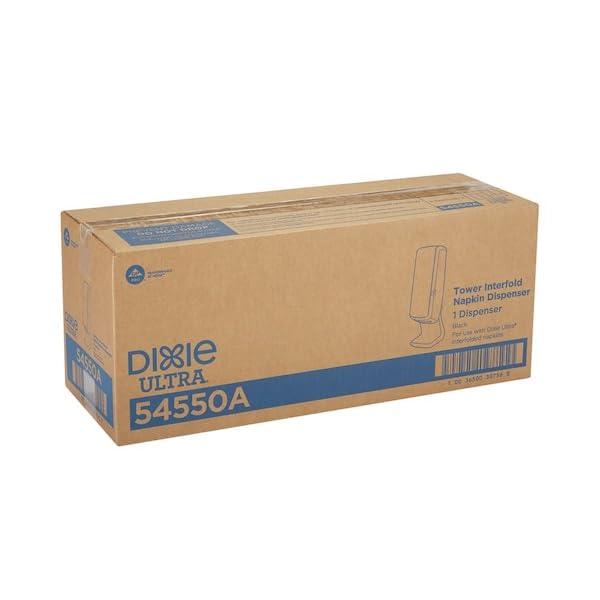 image:imageDixie Ultra Tower Interfold Napkin Dispenser by GP PRO GeorgiaPacific Black 54550A Holds 1000 Napkins 8800 L x 9300 W x 27600 H