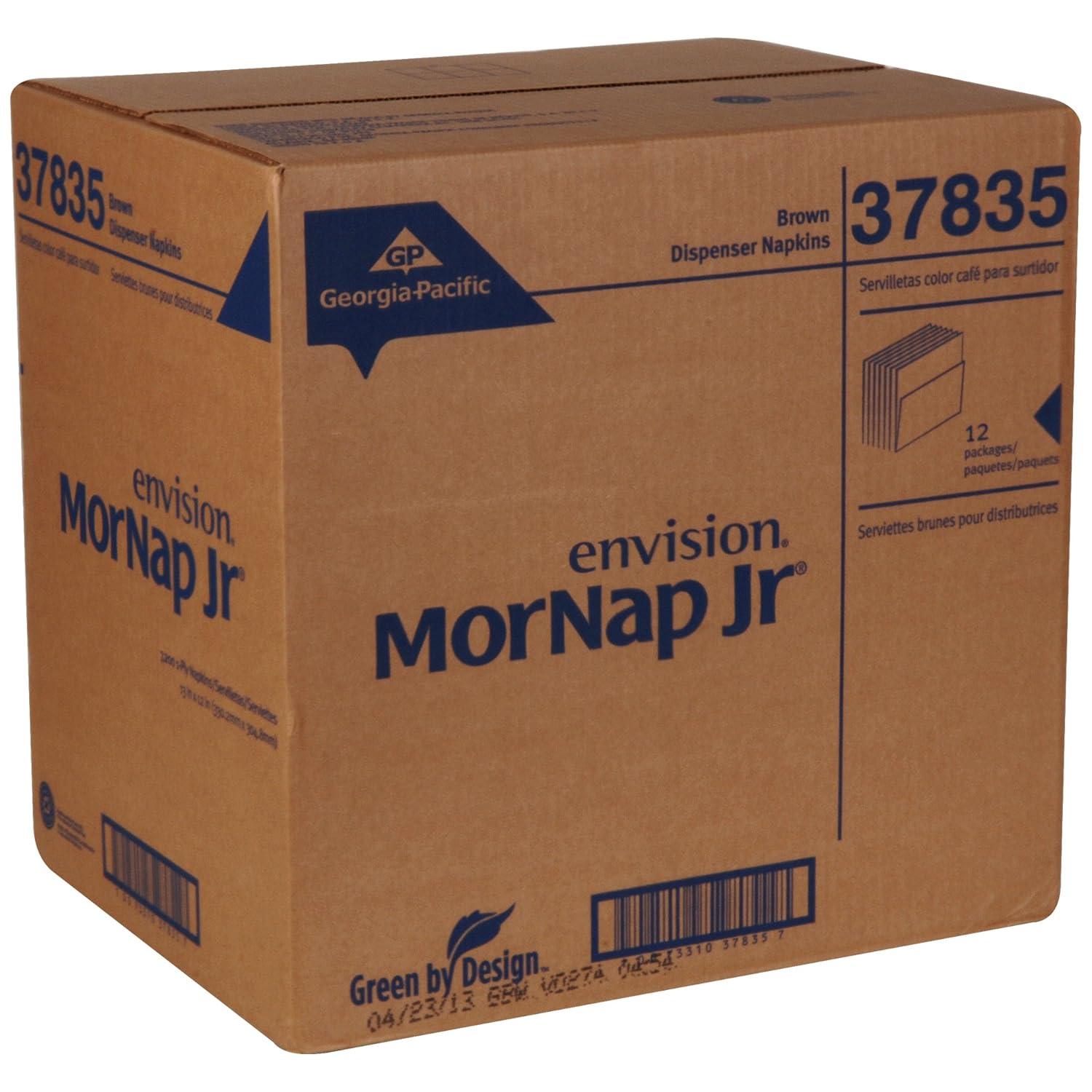 image:imageGEORGIAPACIFIC Dixie FullFold 1Ply Napkin Refill Previously Branded MorNap Jr by GP PRO GeorgiaPacific Brown 37835 600 Napkins Per Pack 12 Packs Per CaseBrown