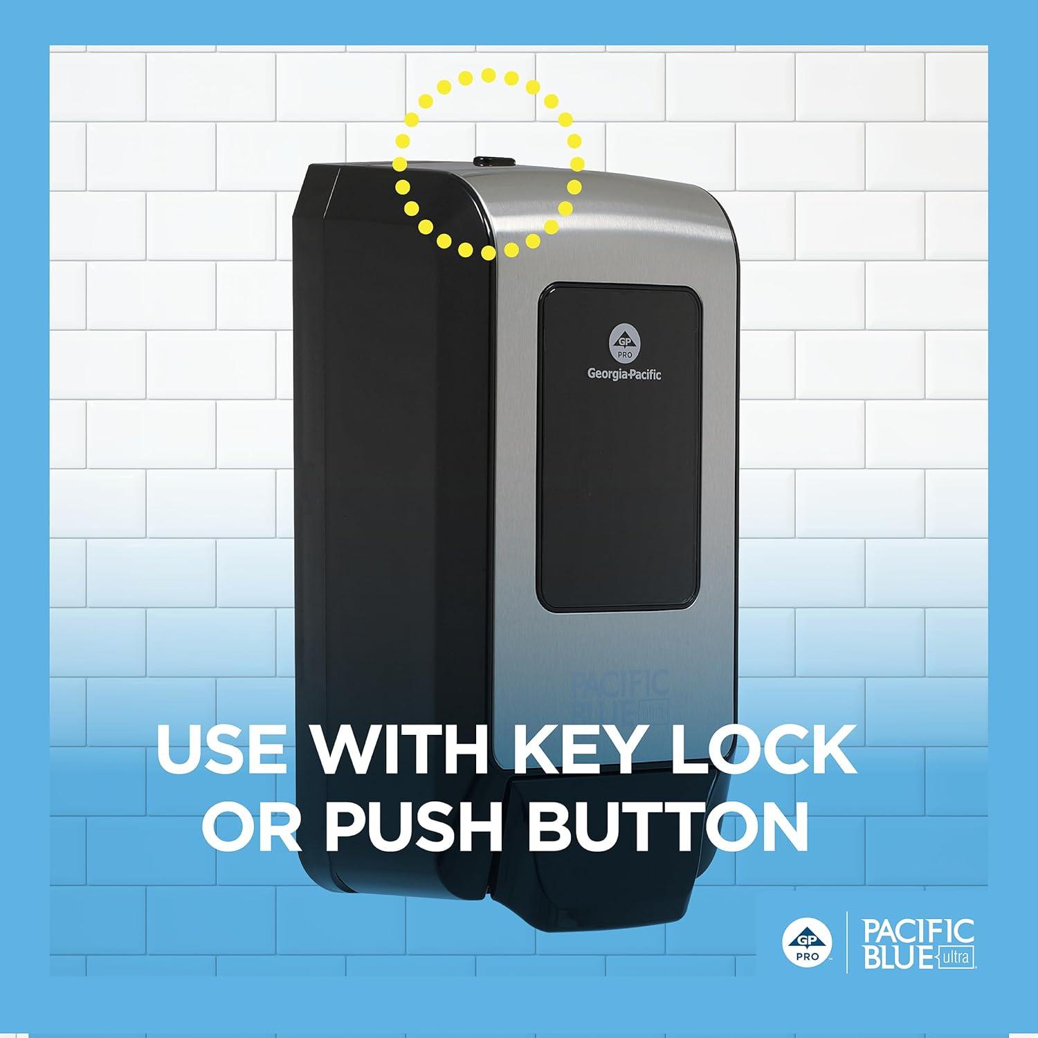 image:imageGeorgiaPacific 53590 Pacific Blue Ultra Automated Soap Dispenser Black Wall Mounted Easy To Install amp Maintain Batteries IncludedManual Push Dispenser