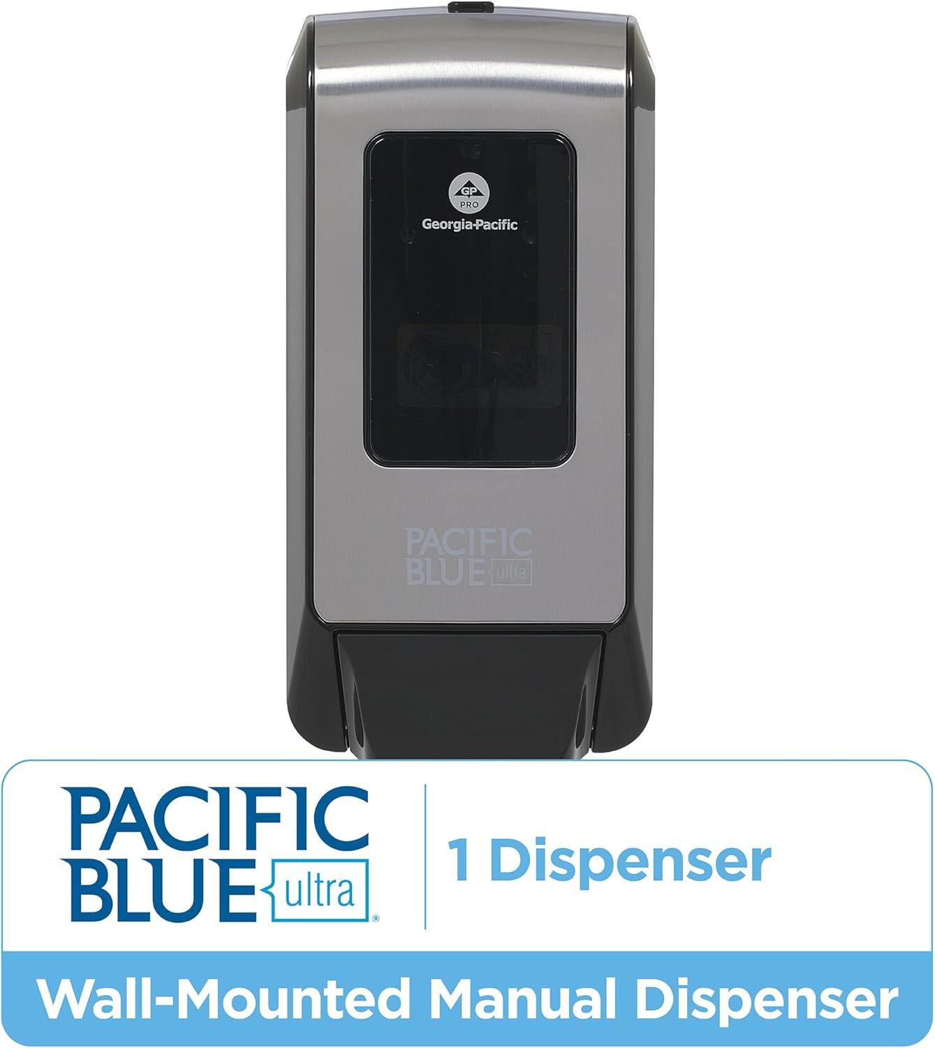 image:imageGeorgiaPacific 53590 Pacific Blue Ultra Automated Soap Dispenser Black Wall Mounted Easy To Install amp Maintain Batteries IncludedManual Push Dispenser
