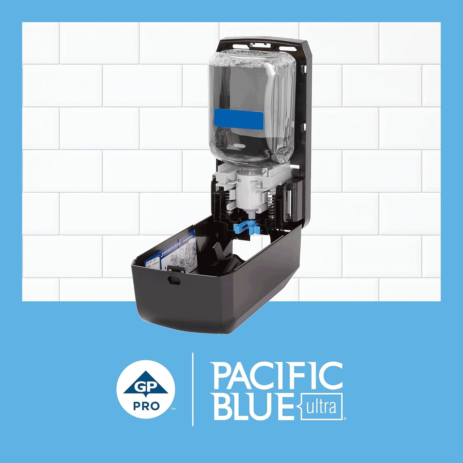 image:imageGeorgiaPacific 53590 Pacific Blue Ultra Automated Soap Dispenser Black Wall Mounted Easy To Install amp Maintain Batteries IncludedManual Push Dispenser