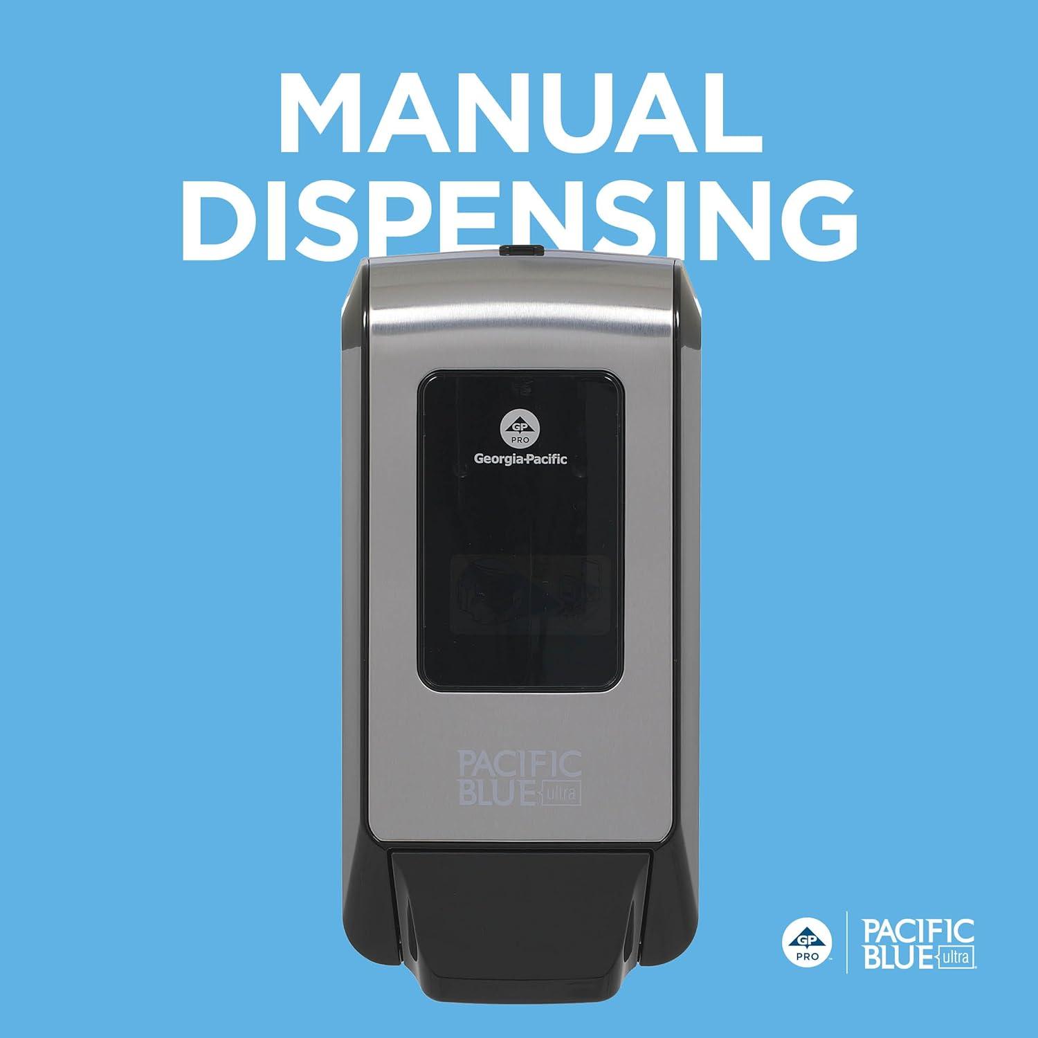 image:imageGeorgiaPacific 53590 Pacific Blue Ultra Automated Soap Dispenser Black Wall Mounted Easy To Install amp Maintain Batteries IncludedManual Push Dispenser