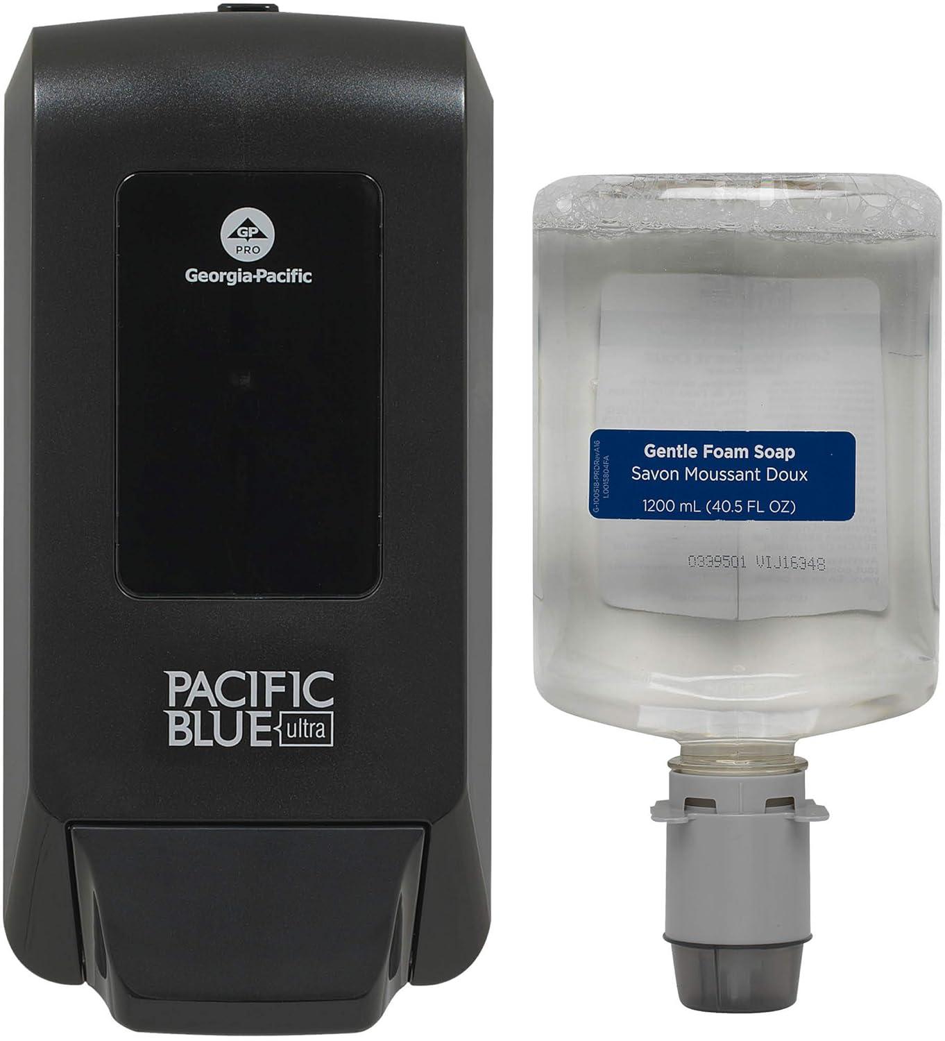 image:imageGeorgiaPacific 53590 Pacific Blue Ultra Automated Soap Dispenser Black Wall Mounted Easy To Install amp Maintain Batteries IncludedManual Push Dispenser
