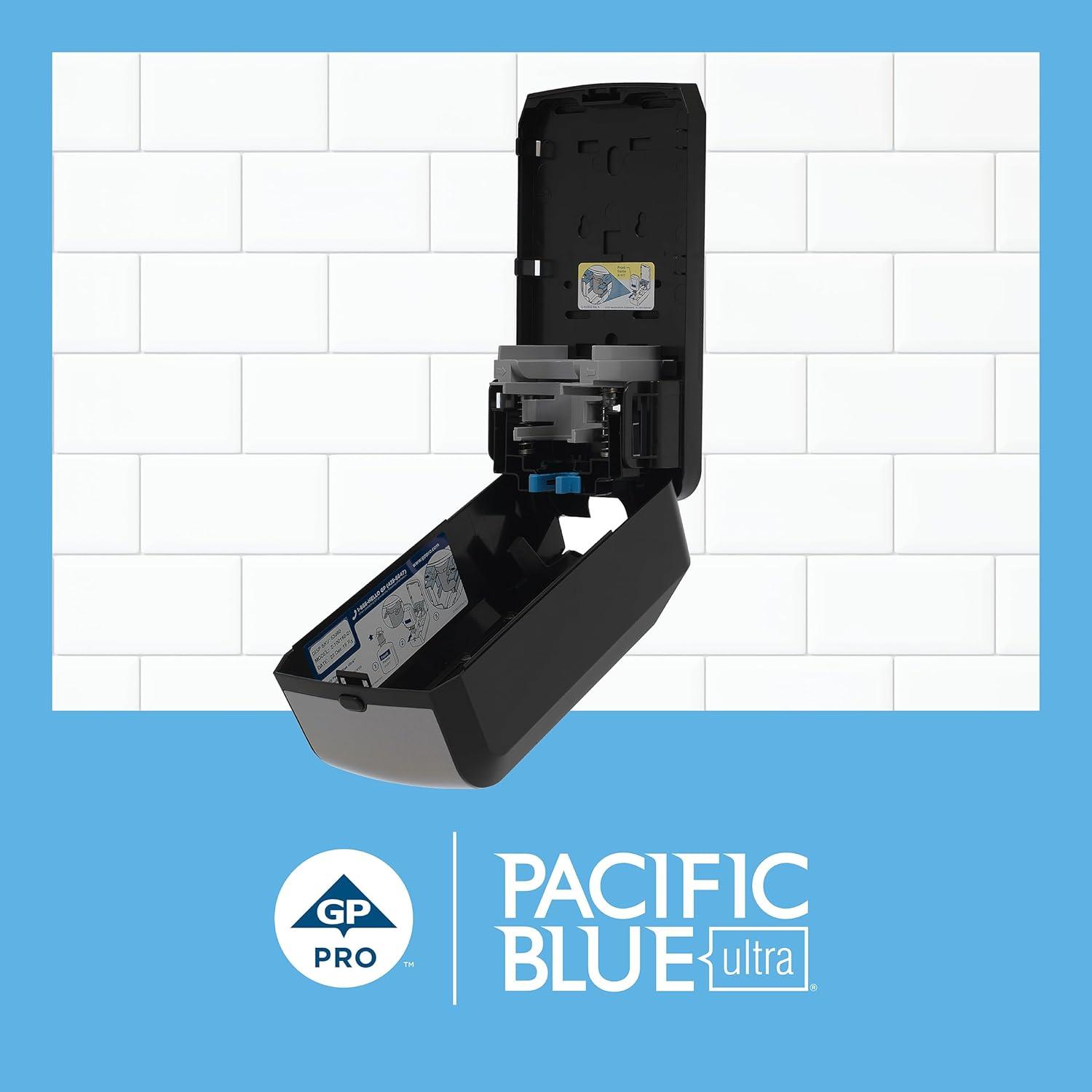image:imageGeorgiaPacific 53590 Pacific Blue Ultra Automated Soap Dispenser Black Wall Mounted Easy To Install amp Maintain Batteries IncludedManual Push Dispenser
