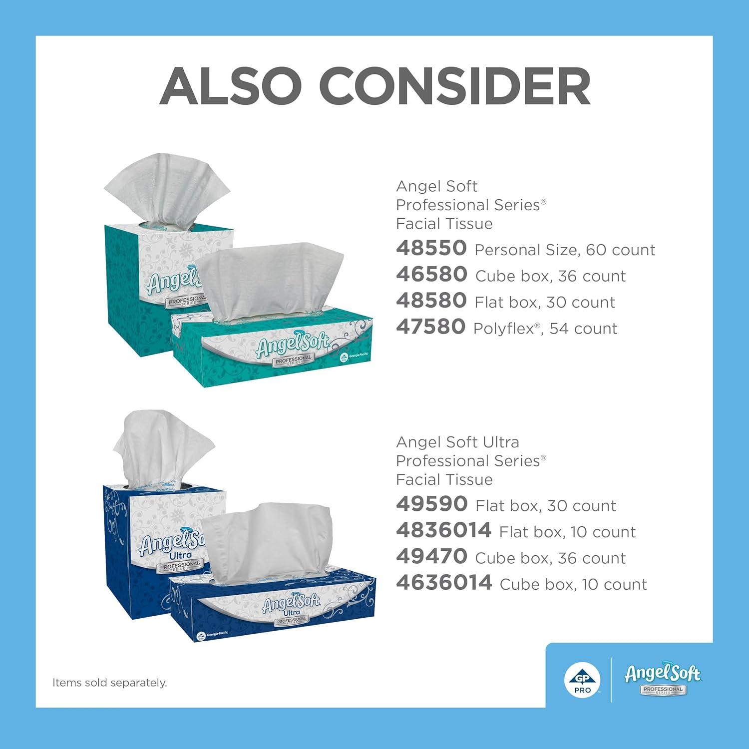 image:imageGeorgiaPacific Angel Soft Professional Series 2Ply Facial Tissue 48580 100 Sheets Per Box 30 Tissue Flat Boxes Per Bulk Case100 Count Pack of 30