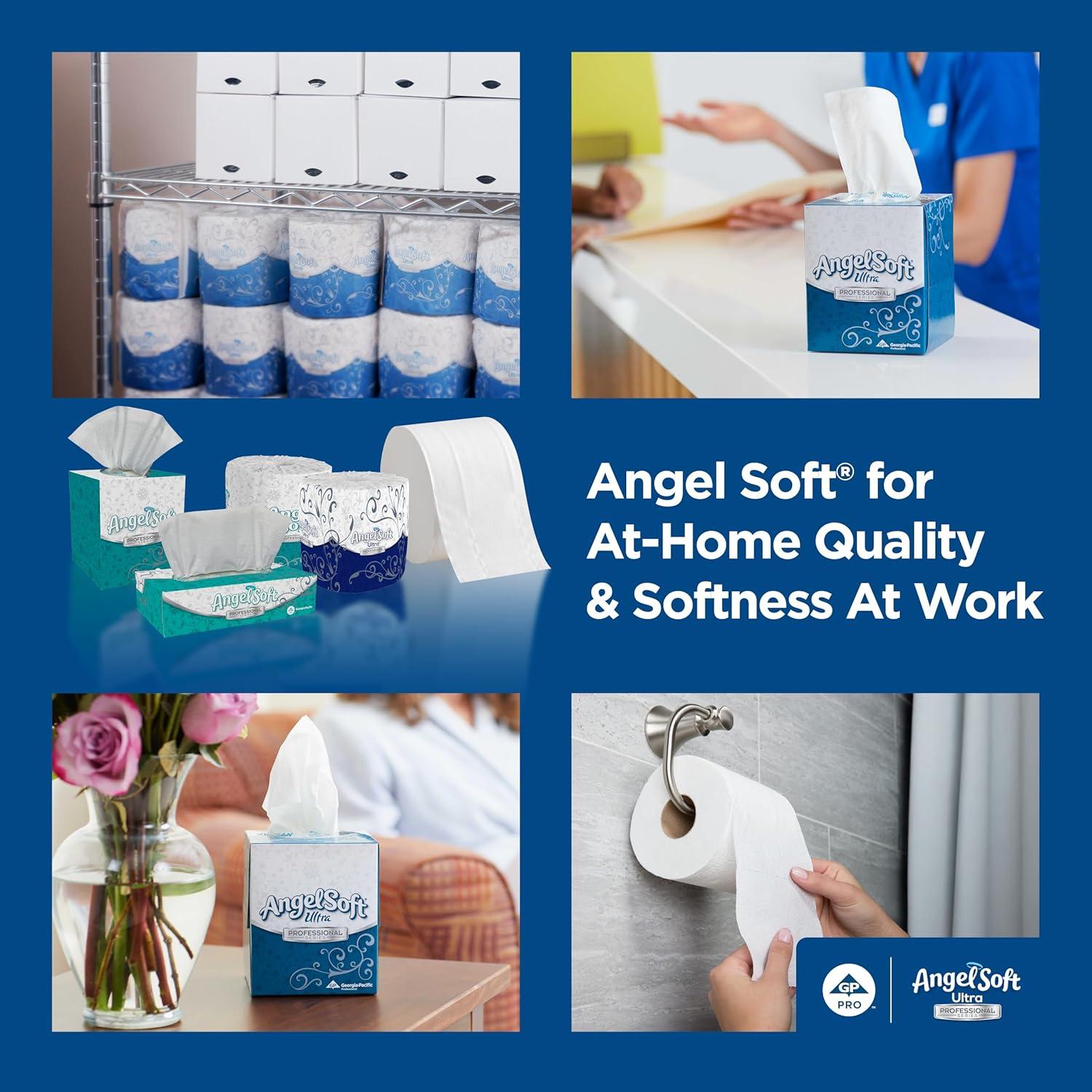 image:imageGeorgiaPacific Angel Soft Ultra Professional Series Premium 2Ply Facial Tissue 4636014 96 Sheets Per Box 10 Tissue Cube Boxes Per CaseCube