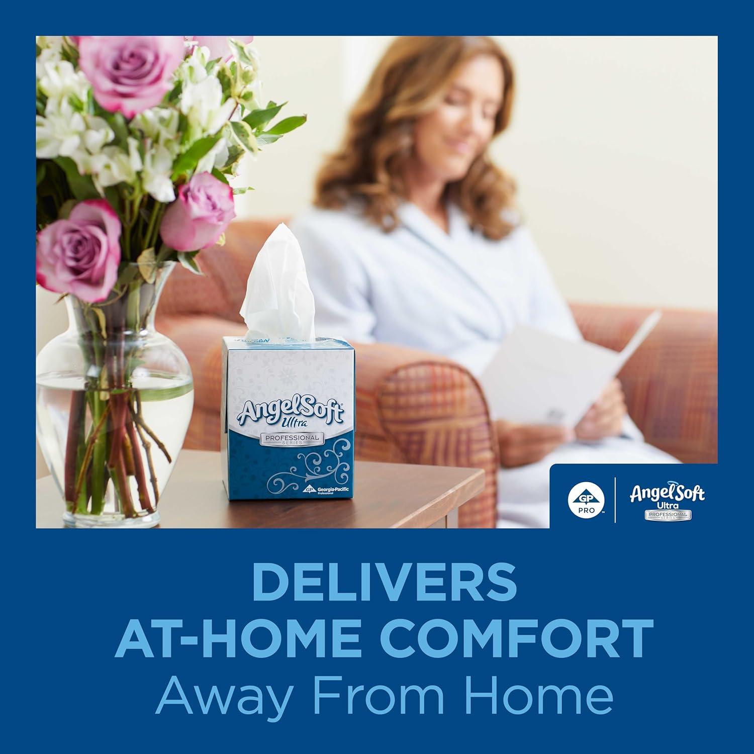 image:imageGeorgiaPacific Angel Soft Ultra Professional Series Premium 2Ply Facial Tissue 4636014 96 Sheets Per Box 10 Tissue Cube Boxes Per CaseCube