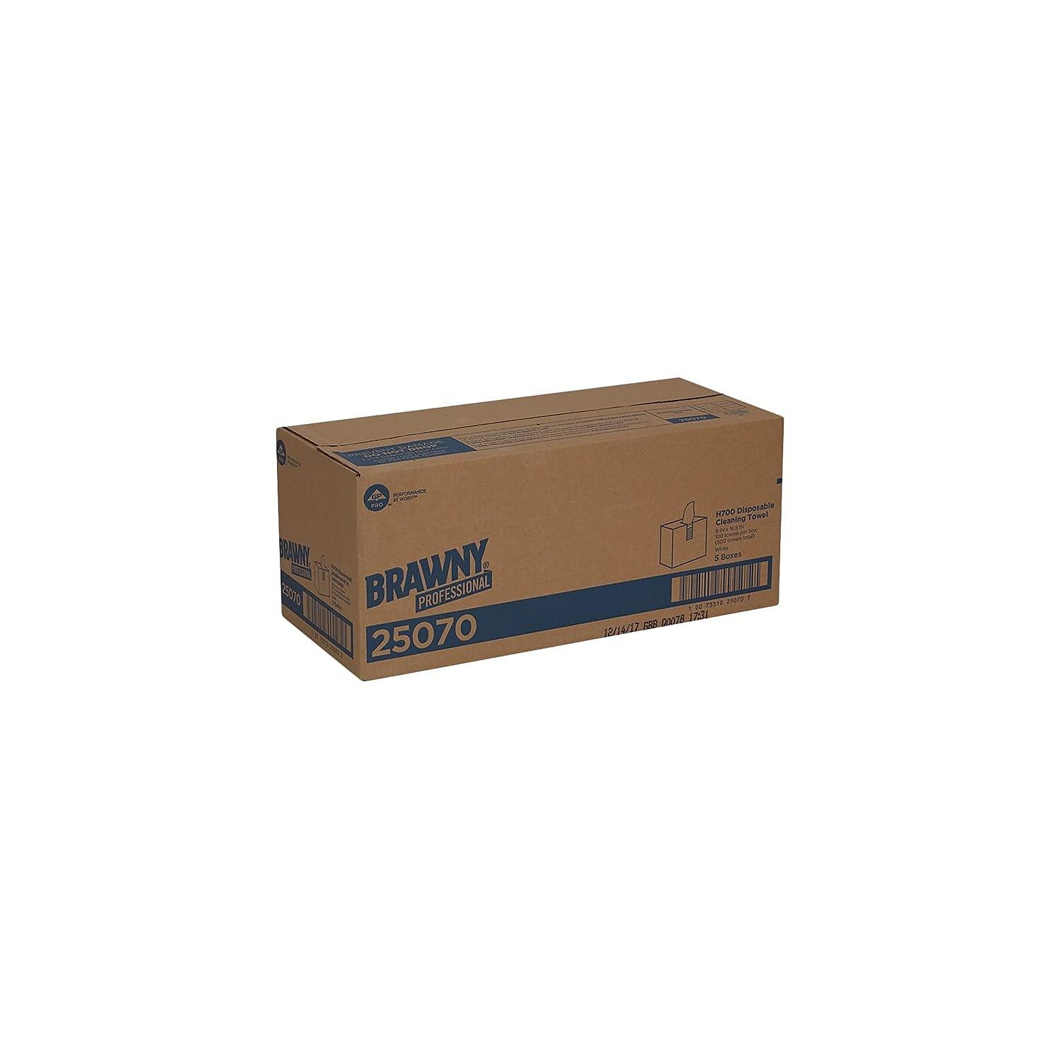 image:imageGeorgiaPacific Brawny Industrial MediumWeight HEF Shop Towel by GP PRO GeorgiaPacific 25070 White 91 W x 165 L 500 Count Case of 5 Boxes 100 Wipers Per Box