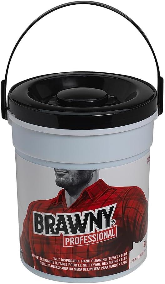 image:imageGeorgiaPacific Brawny Professional Disposable Wet Hand Cleaning Towel by GP PRO GeorgiaPacific 21501 Blue 84 Towels Per Bucket 6 Buckets Per Case Towel WxL 86 x 122