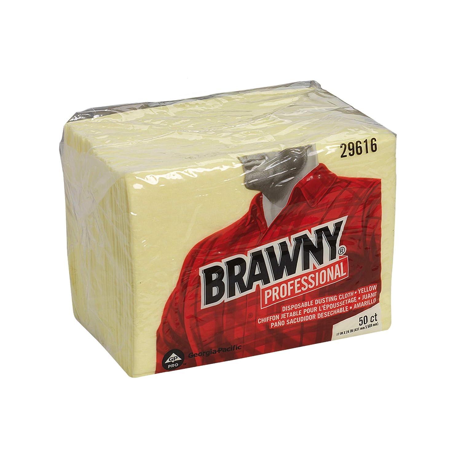 image:imageGeorgiaPacific Brawny Yellow 18 Fold Disposable Dusting Cloth by GP PRO 24 Length x 17 Width 29616 Case of 4 Packs 50 Cloths per Pack17 x 24