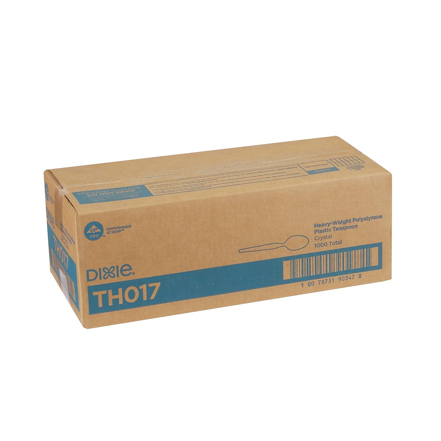 image:imageGeorgiaPacific Dixie 6 HeavyWeight Polystyrene Plastic Teaspoon by GP PRO GeorgiaPacific White TH217 Case of 1000Clear