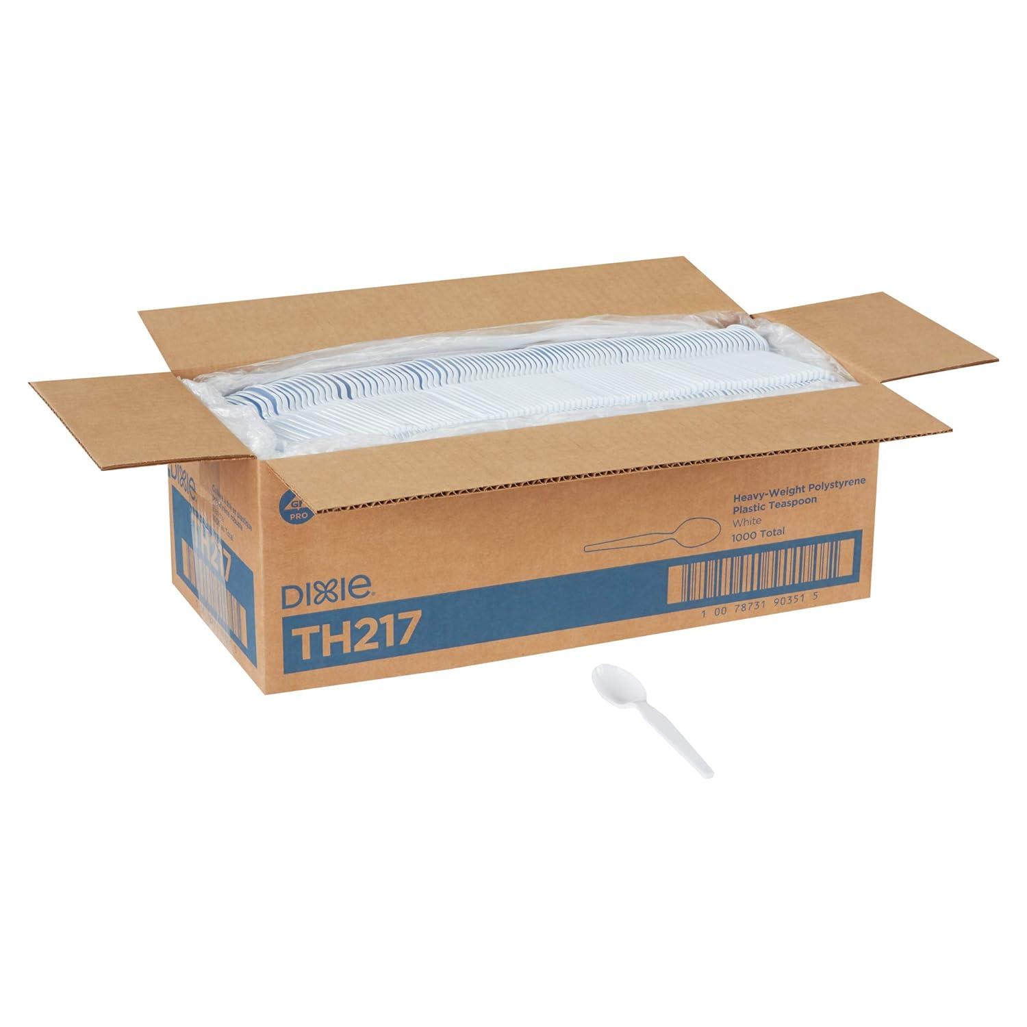 image:imageGeorgiaPacific Dixie 6 HeavyWeight Polystyrene Plastic Teaspoon by GP PRO GeorgiaPacific White TH217 Case of 1000White
