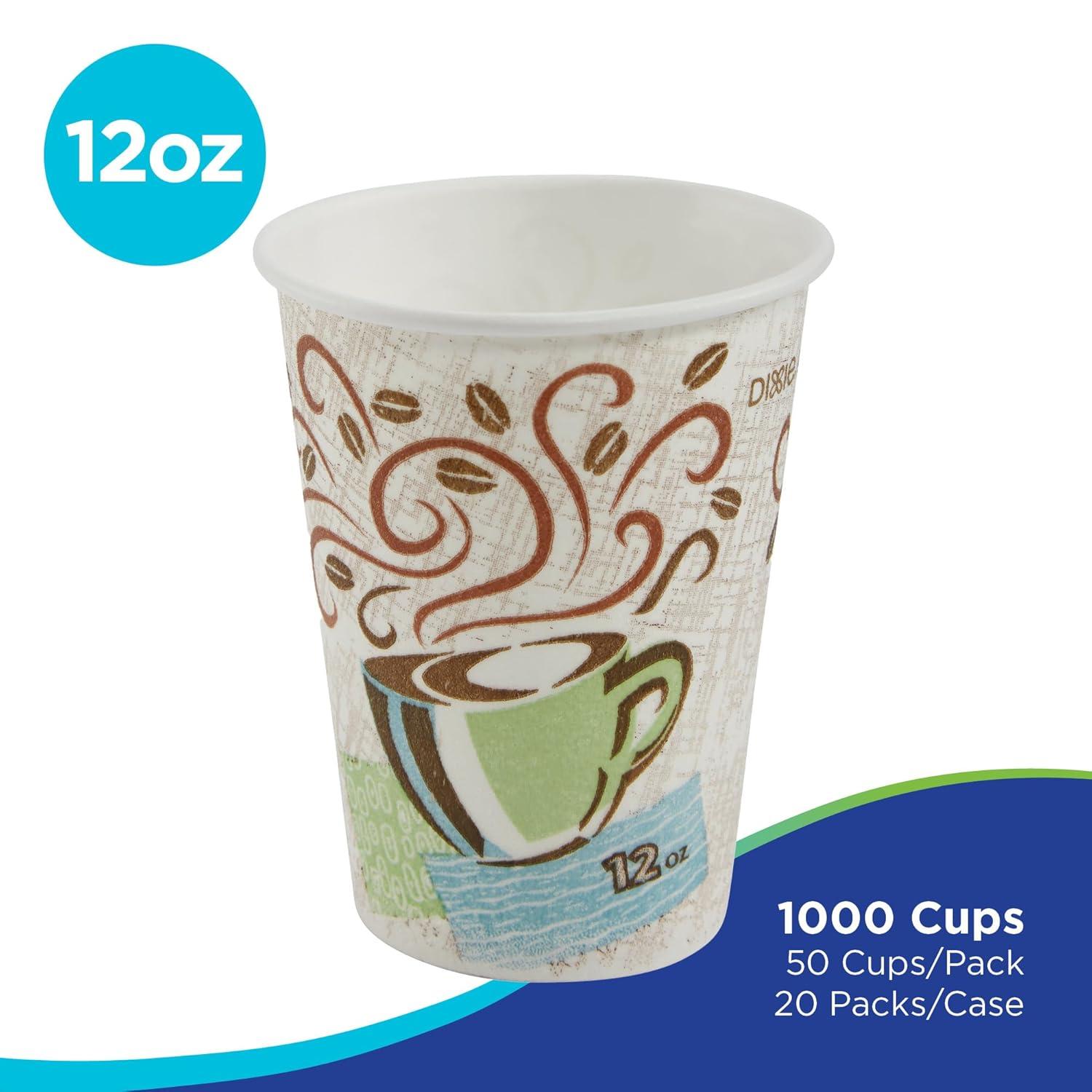 image:imageGeorgiaPacific Dixie PerfecTouch 12 oz Paper Coffee Cups By GP PRO Coffee Haze Design 1000 Count 50 Disposable Cups Per Pack 20 Packs Per Case 5342CD12 oz