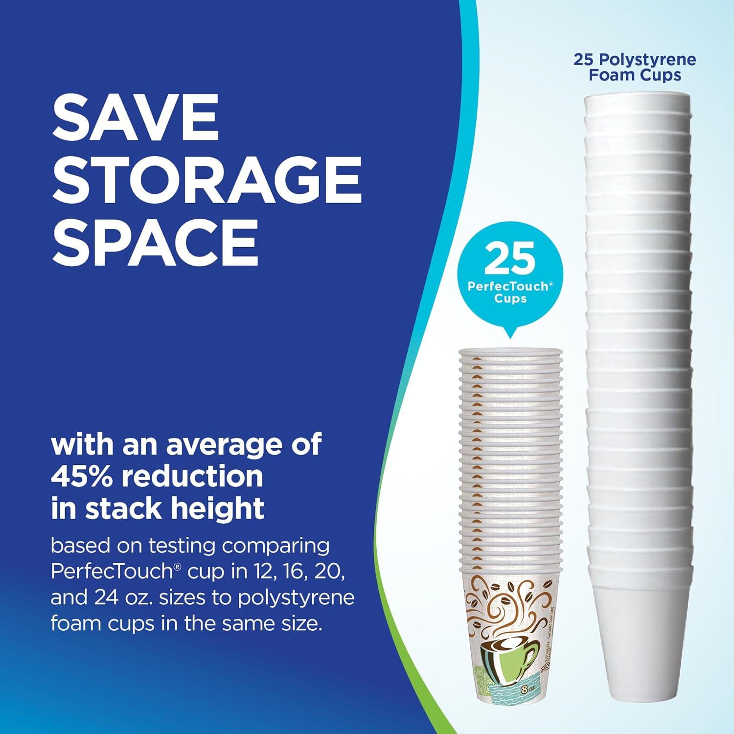 image:imageGeorgiaPacific Dixie PerfecTouch 12 oz Paper Coffee Cups By GP PRO Coffee Haze Design 1000 Count 50 Disposable Cups Per Pack 20 Packs Per Case 5342CD10 oz