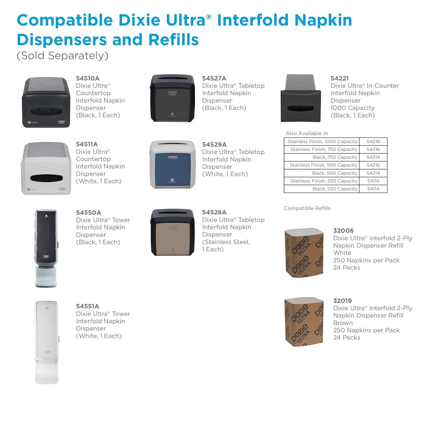 image:imageGeorgiaPacific Dixie Ultra Interfold 2Ply Napkin Dispenser Refill Previously EasyNap by GP PRO GeorgiaPacific Brown 32019 250 Napkins Per Pack 24 Packs Per Case